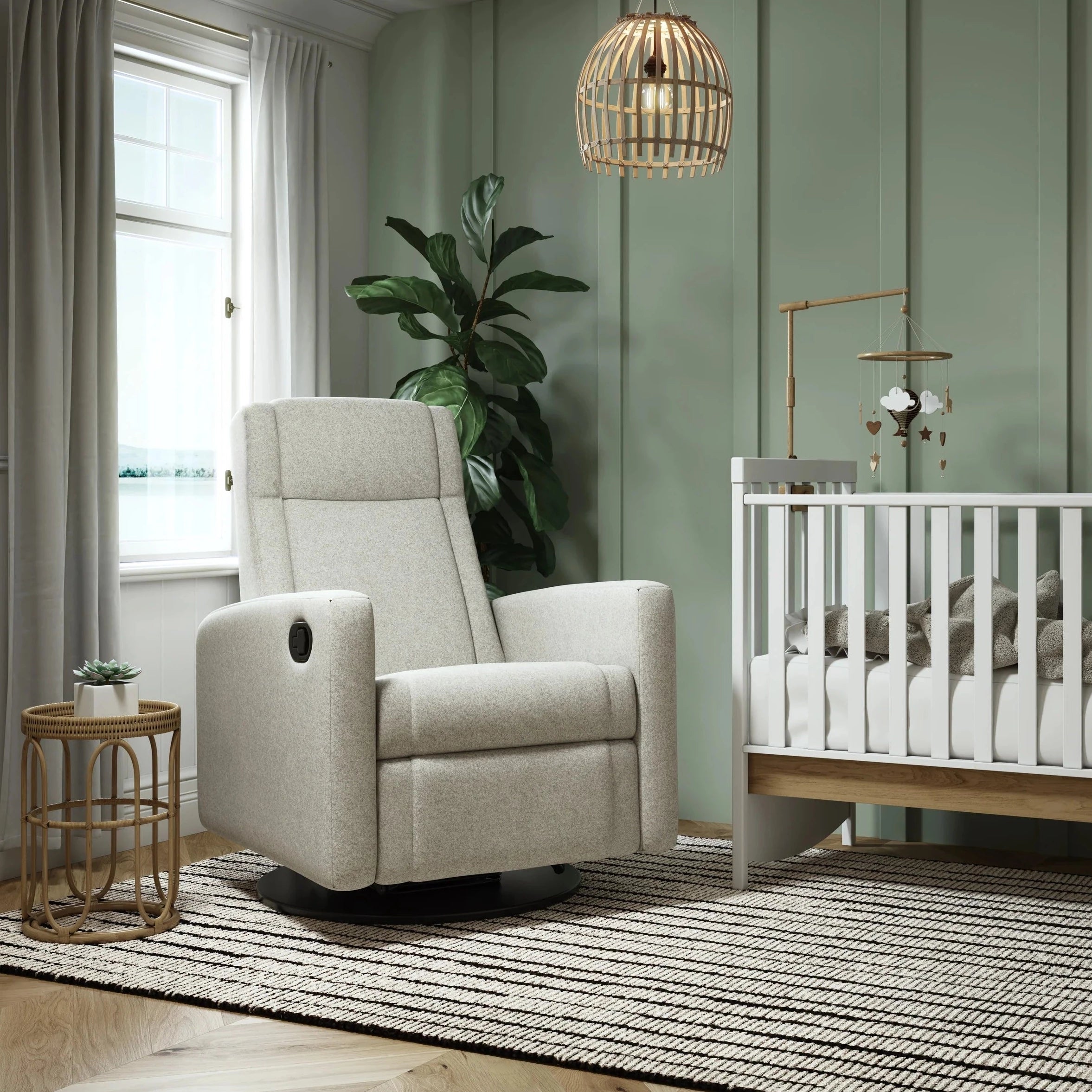 JAYMAR BB Nelly Swivel Glider & Recliner with footrest