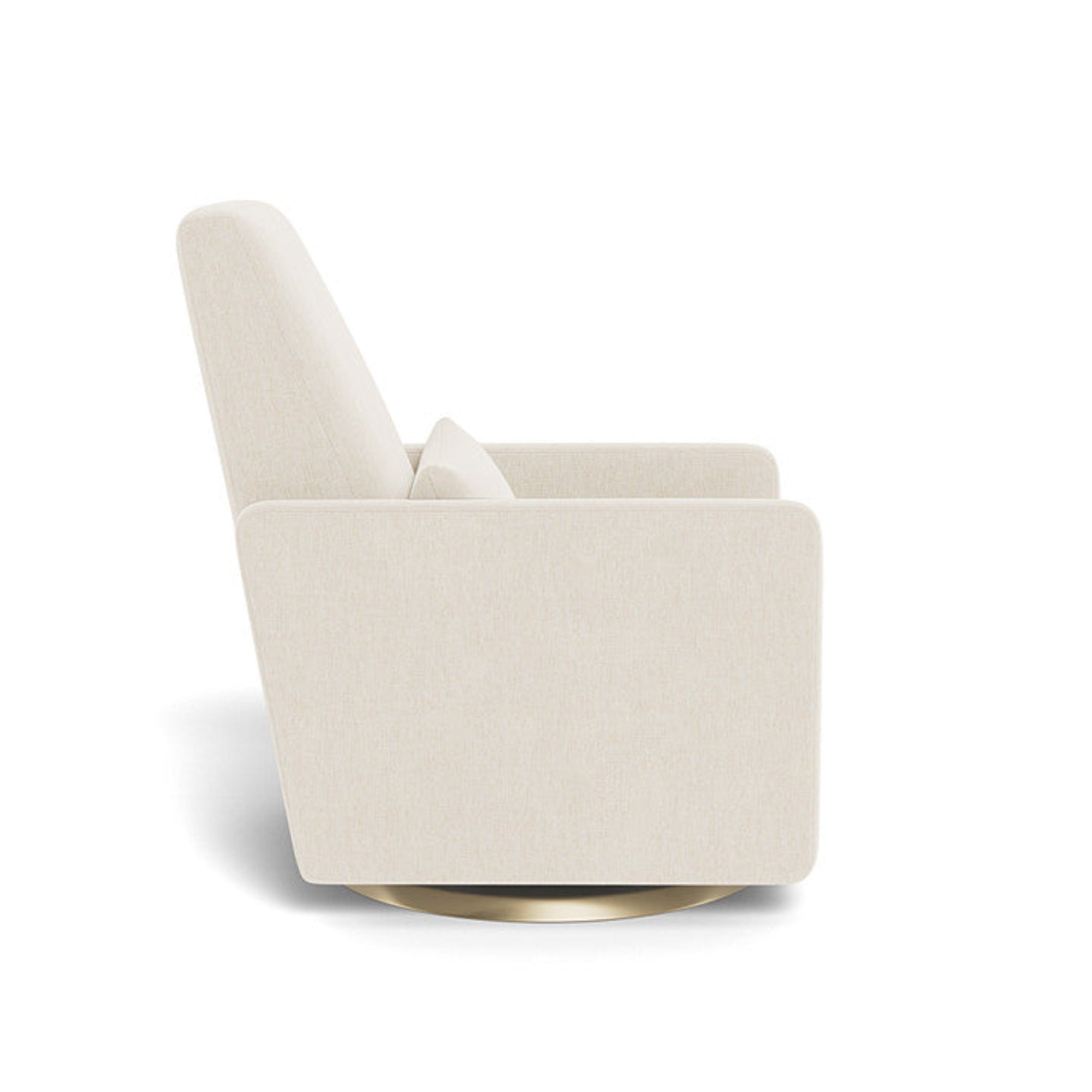 Fauteuil inclinable Grano de MONTE DESIGN - Tissu Dune / Coussin Dune / Base pivotante dorée