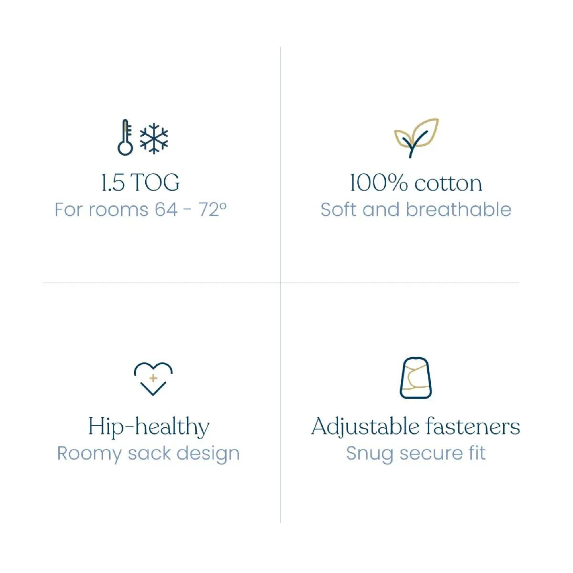 HALO SleepSack Swaddle Cotton 1.5Tog - Campsite