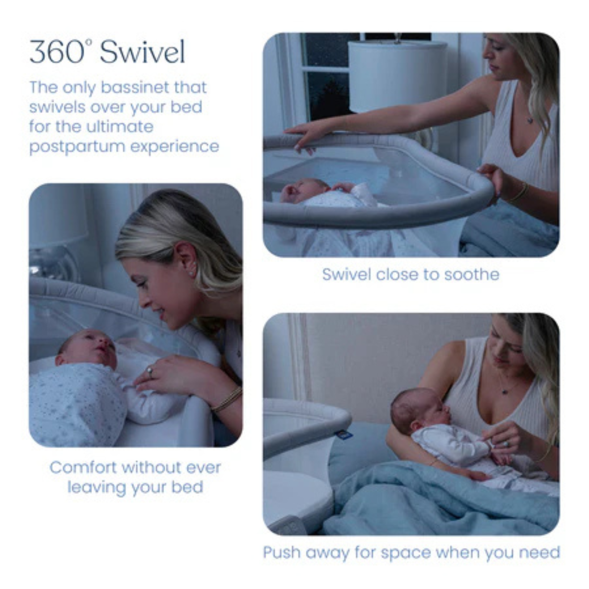 HALO Bassinest Swivel Sleeper Soothe 3.0- Grey