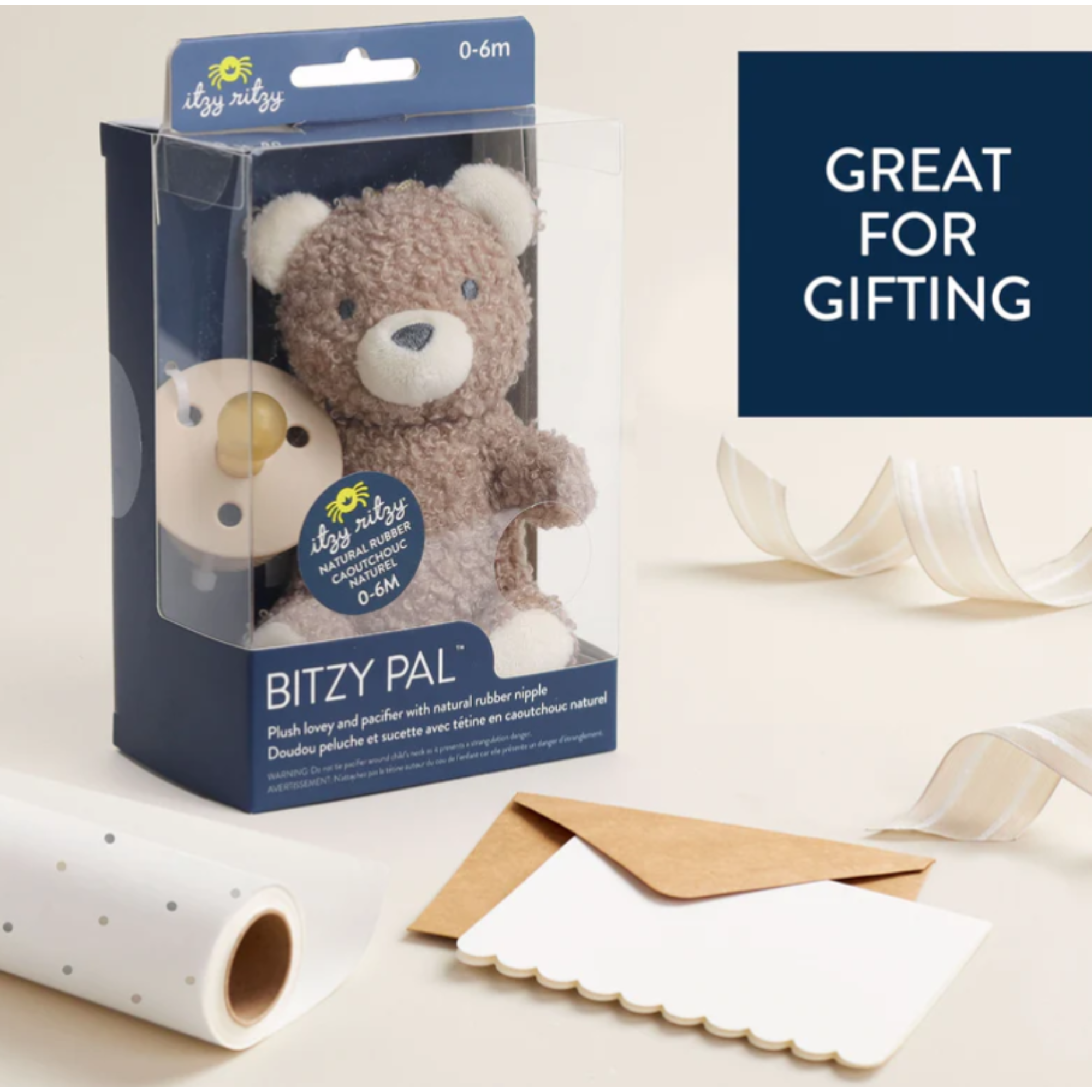ITZY RITZY Bitzy Pal Natural Rubber Pacifier & Lovey