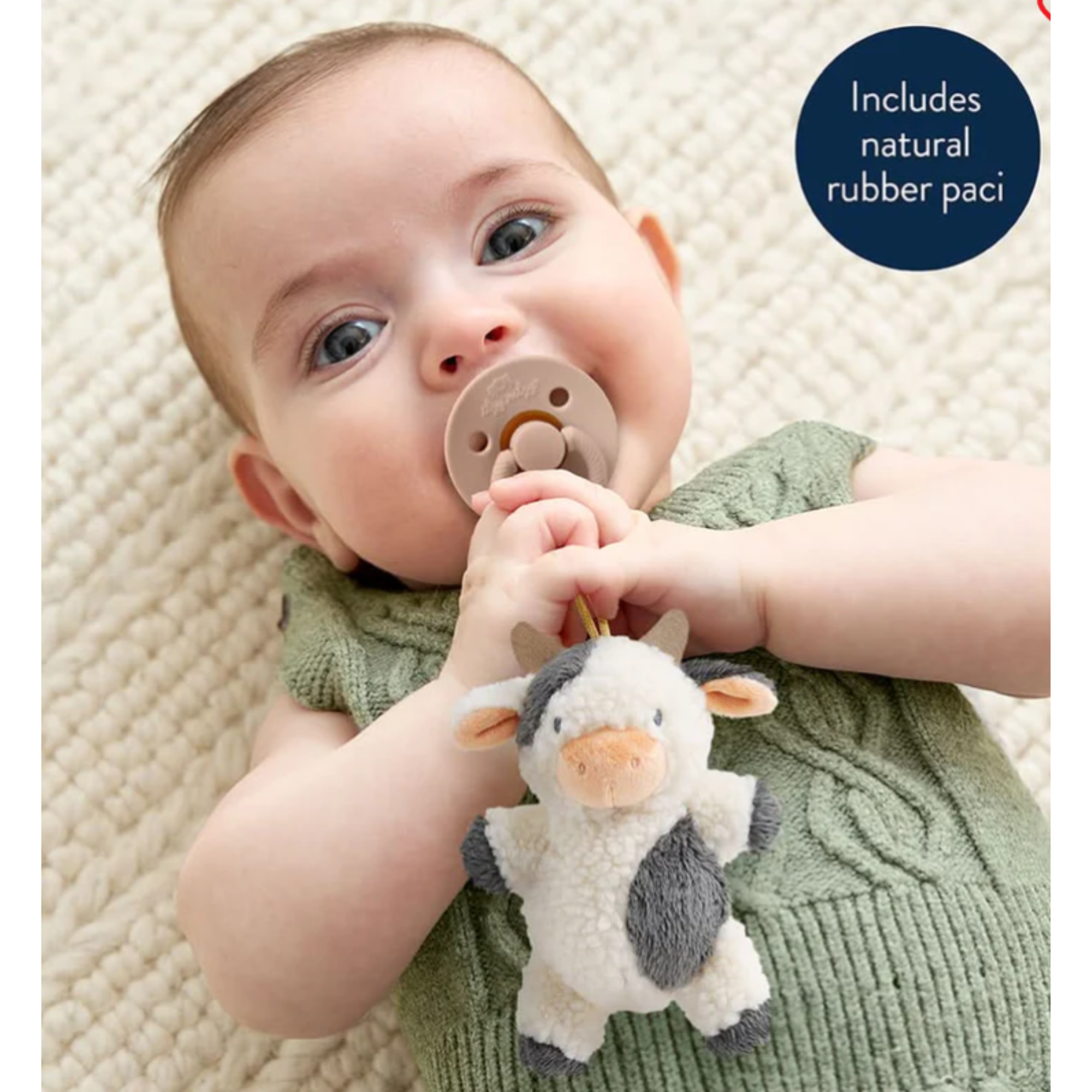 ITZY RITZY Bitzy Pal Natural Rubber Pacifier & Lovey