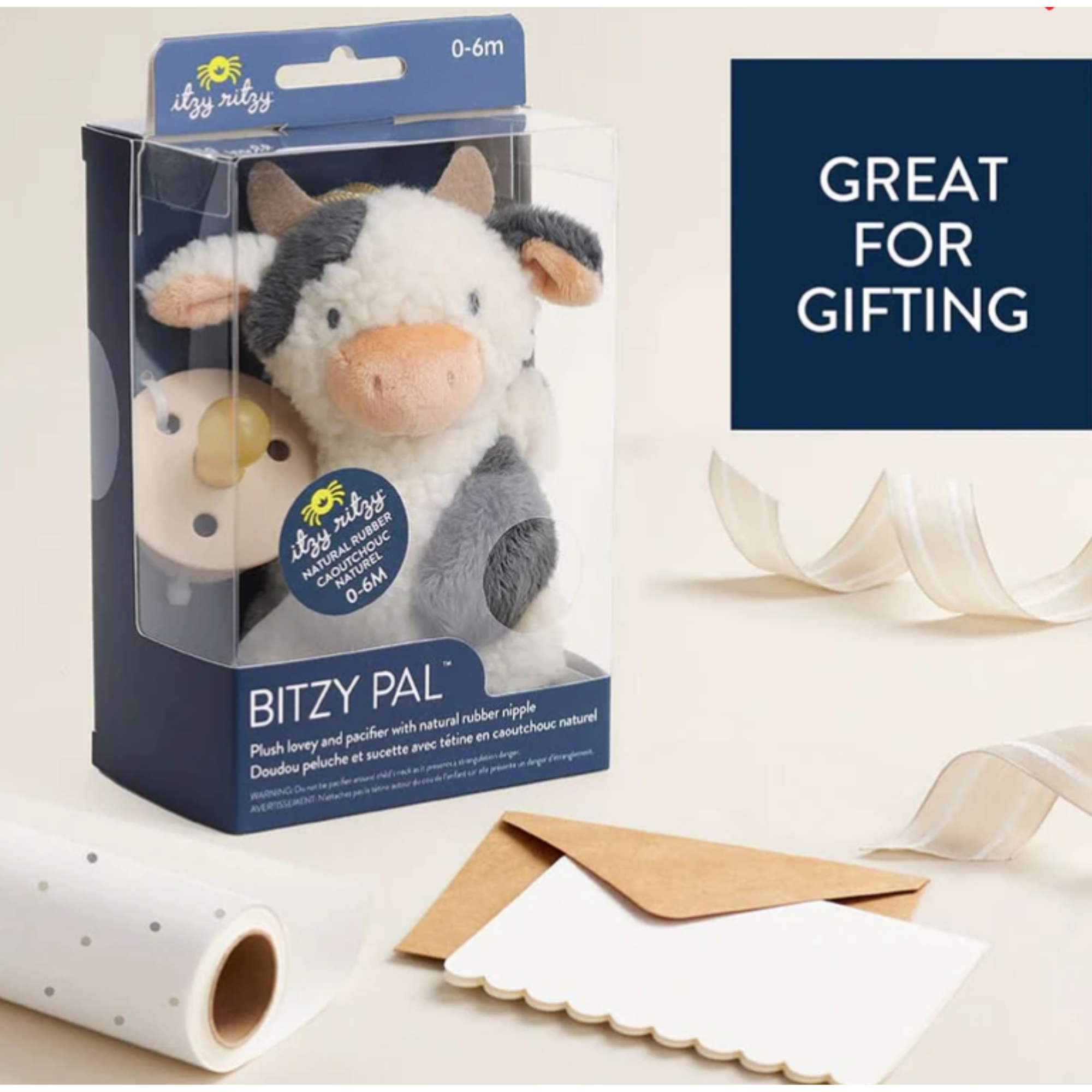 ITZY RITZY Bitzy Pal Natural Rubber Pacifier & Lovey