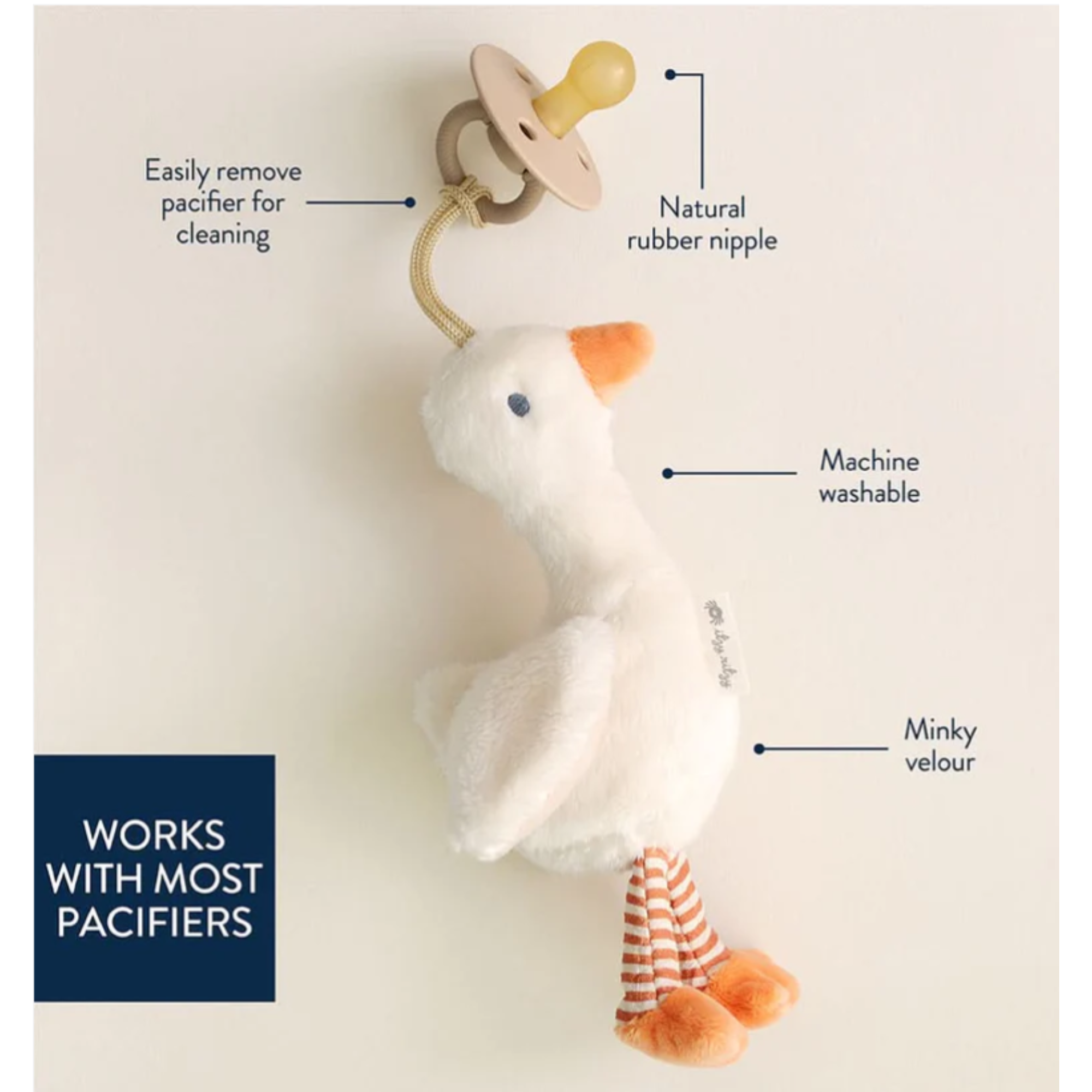 ITZY RITZY Bitzy Pal Natural Rubber Pacifier & Lovey