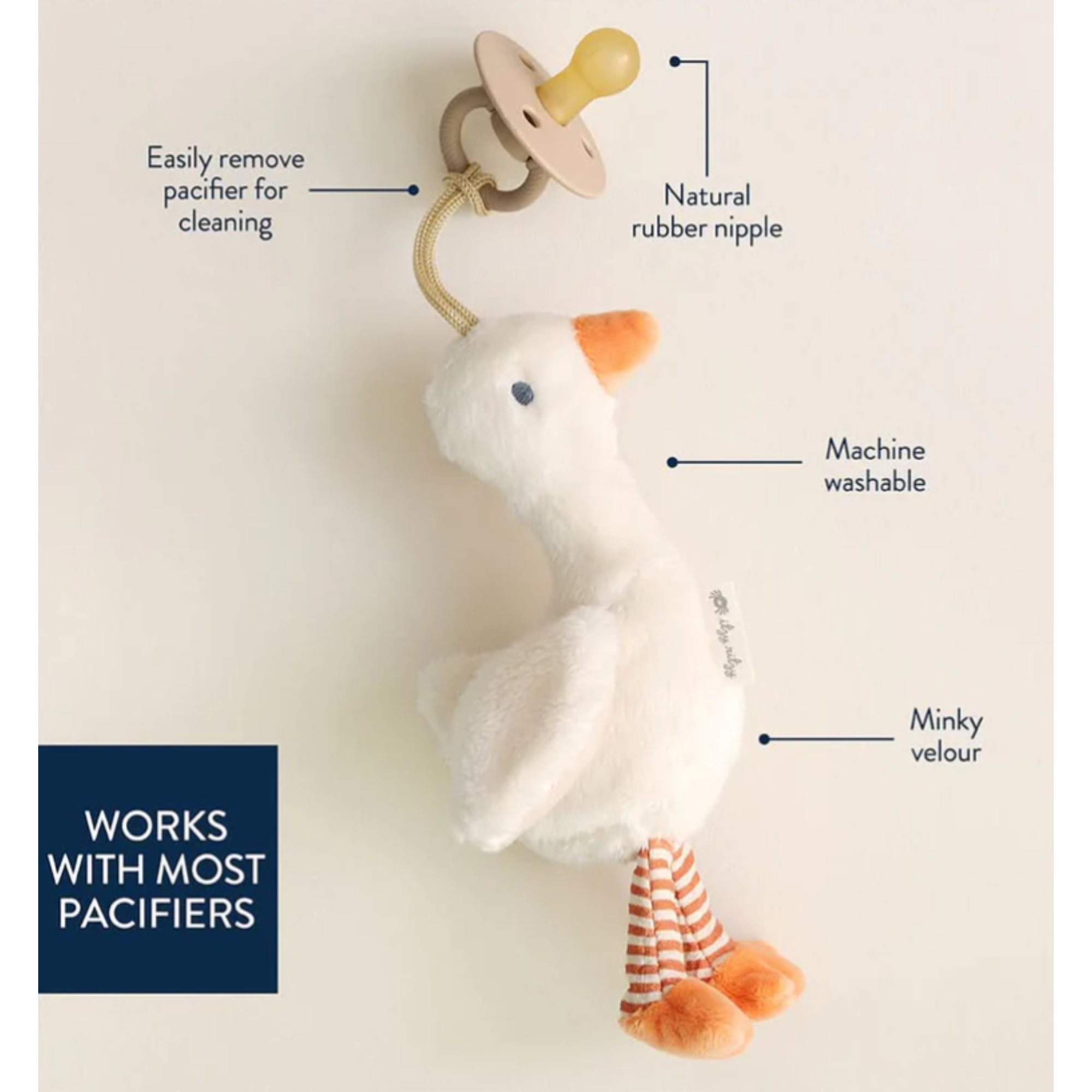 ITZY RITZY Bitzy Pal Natural Rubber Pacifier & Lovey