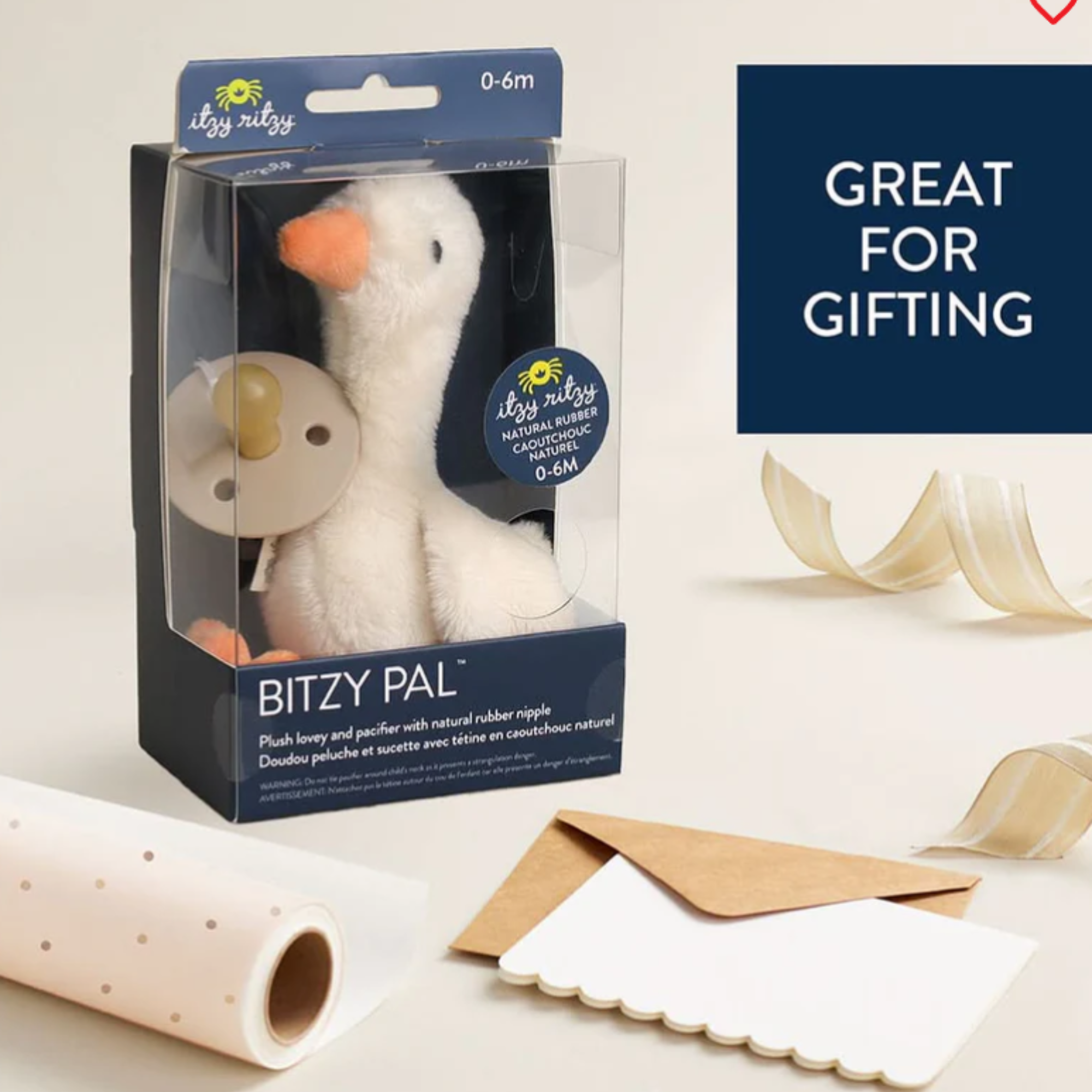 ITZY RITZY Bitzy Pal Natural Rubber Pacifier & Lovey