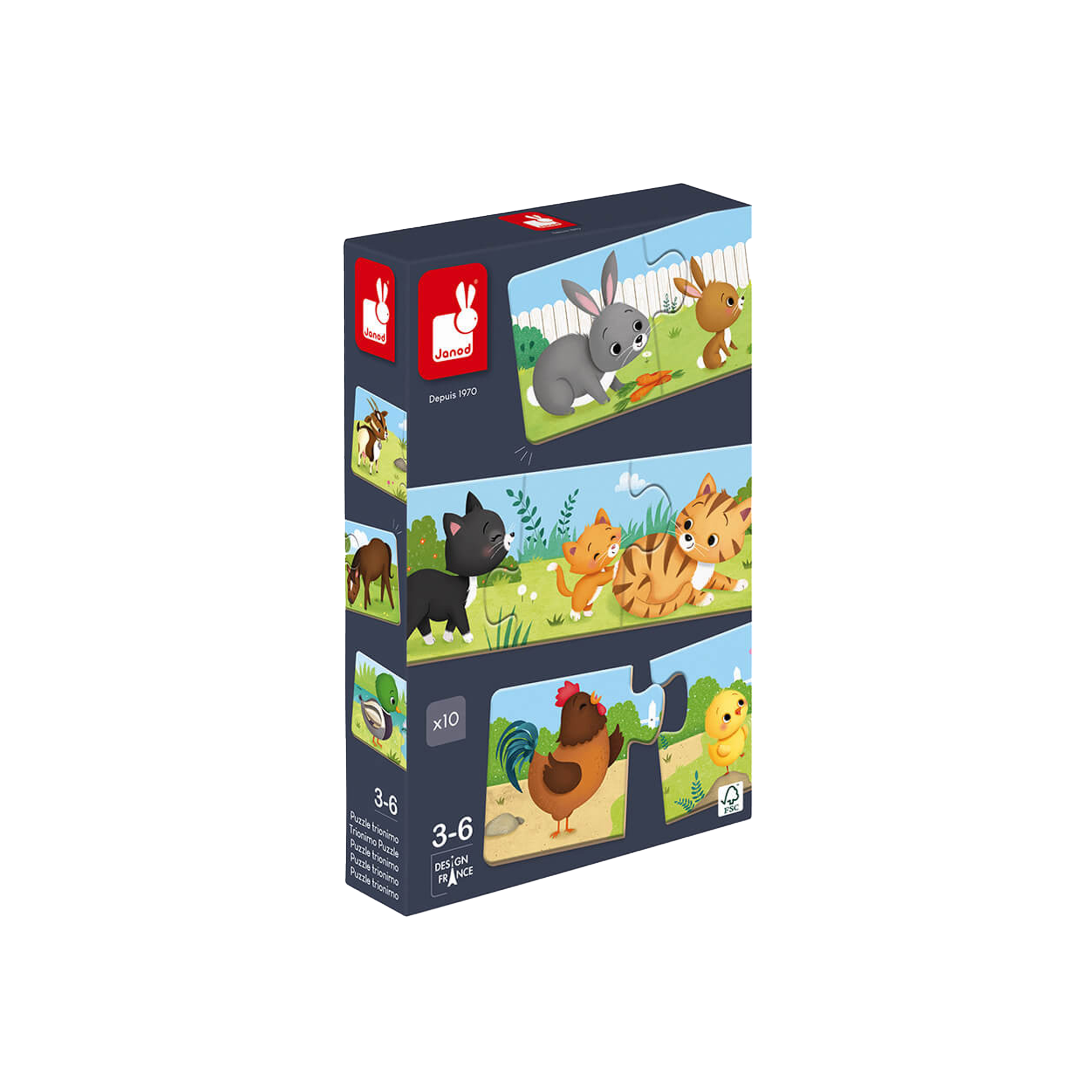 JANOD Triomino 30-Piece Puzzle Matching Game
