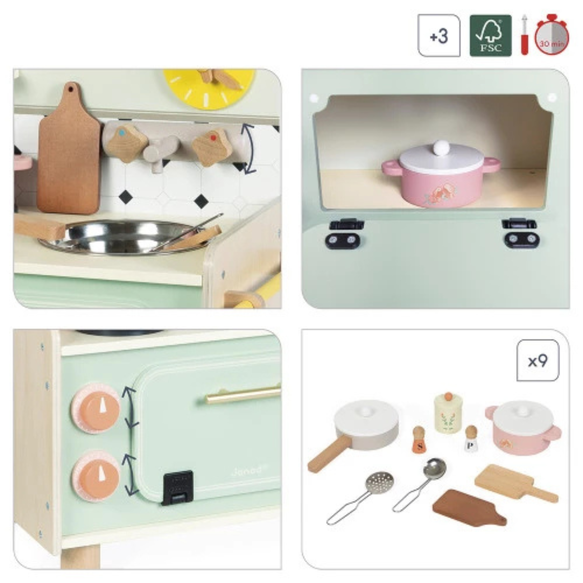 JANOD Shiny Grandma Small Wooden Kitchen