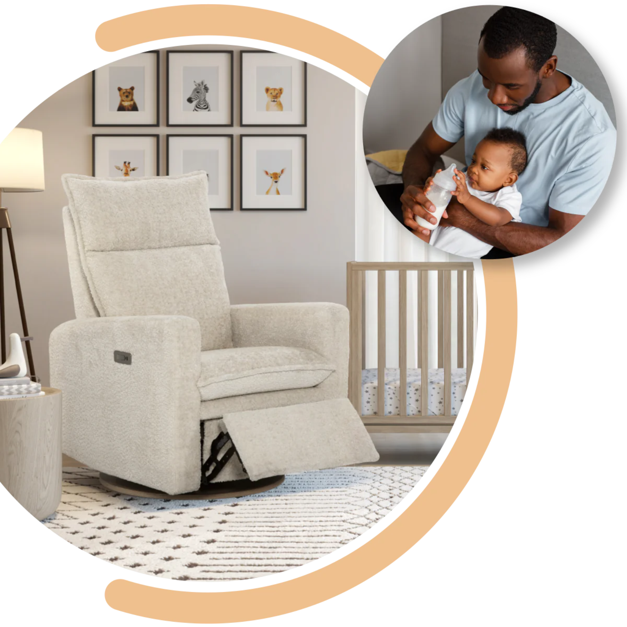 JAYMAR Arya Swivel Motorized Glider & Recliner with footrest