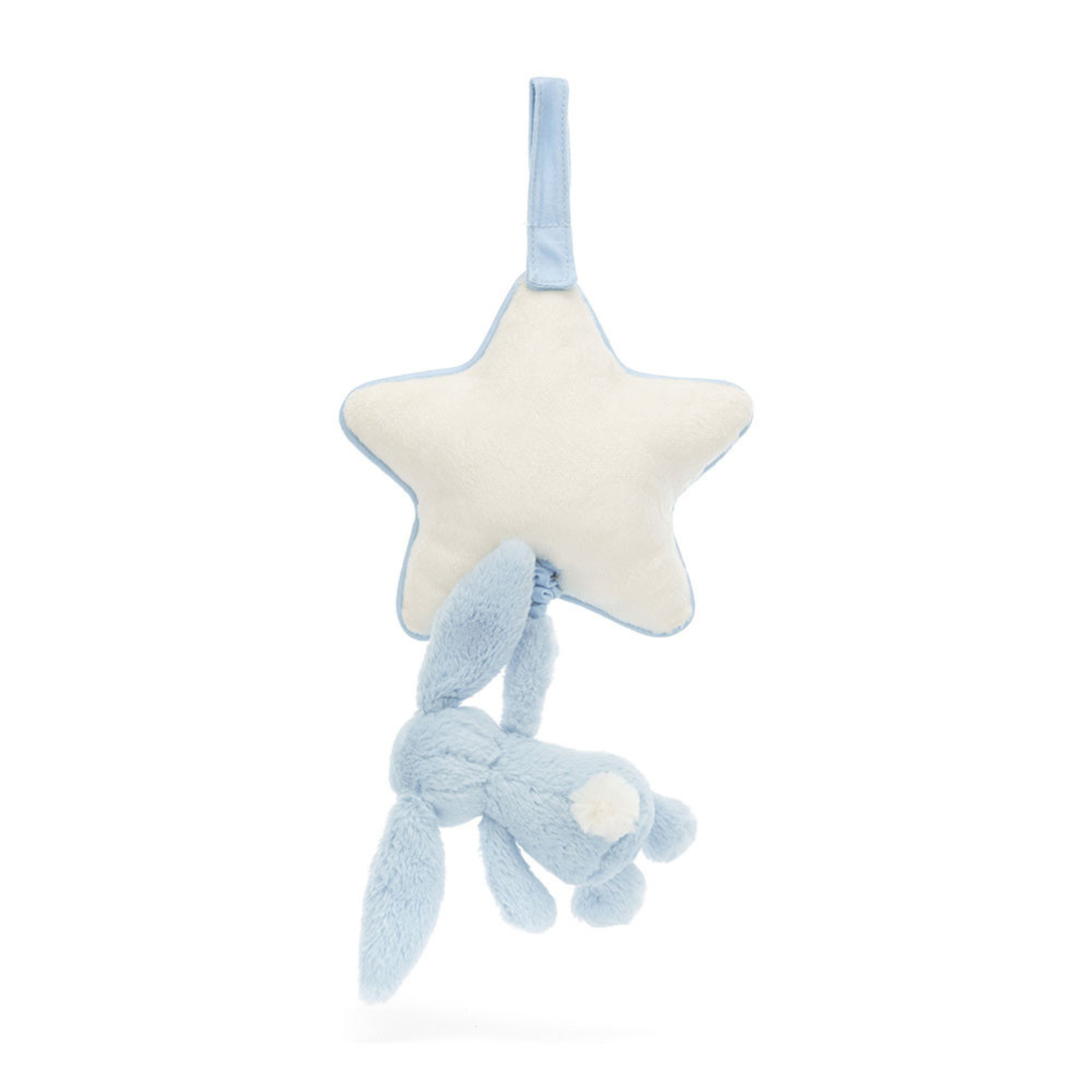 JELLYCAT Bashful Blue Bunny Musical Pull