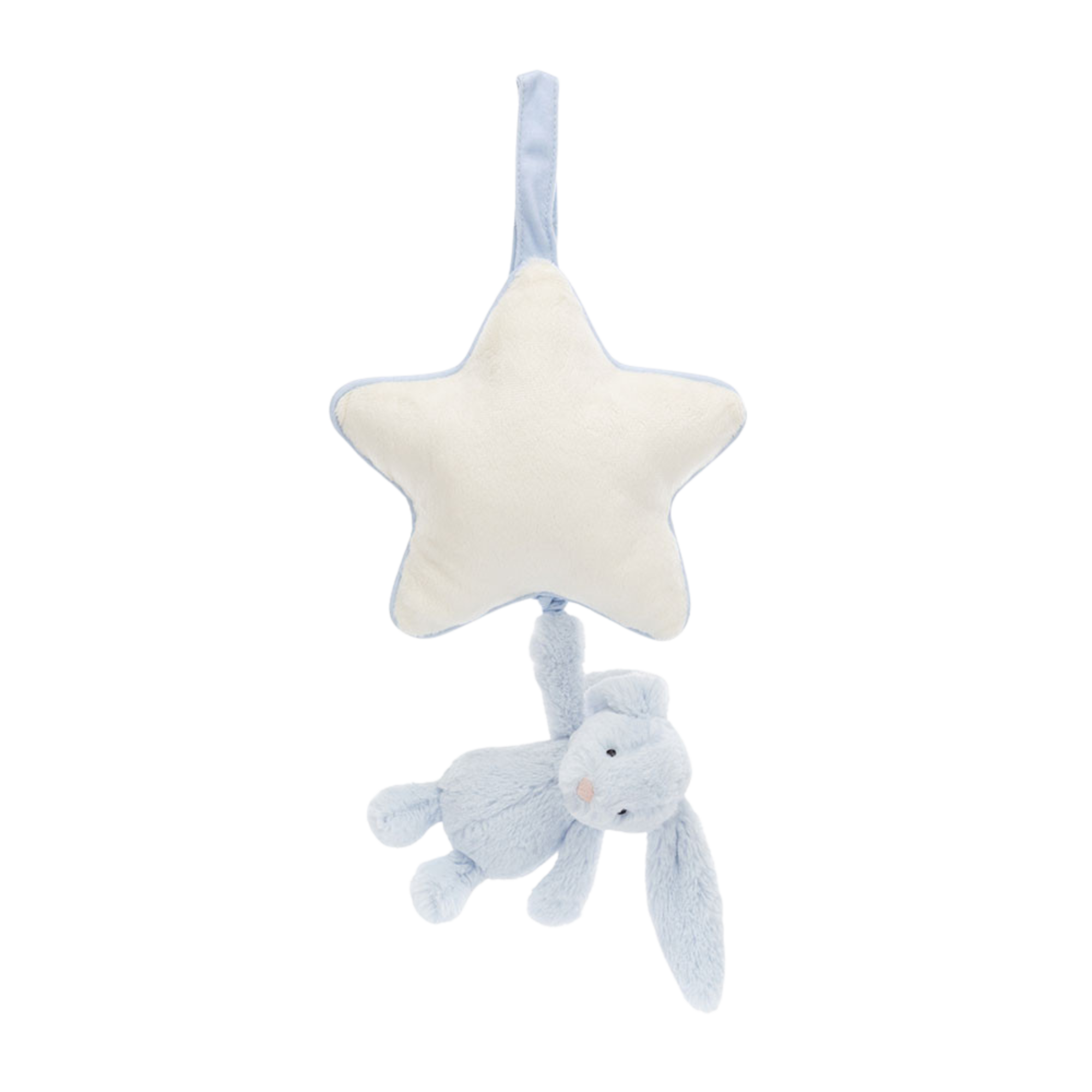 JELLYCAT Bashful Blue Bunny Musical Pull