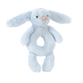 JELLYCAT Bashful Blue Bunny Ring Rattle