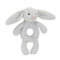 JELLYCAT Bashful Grey Bunny Ring Rattle