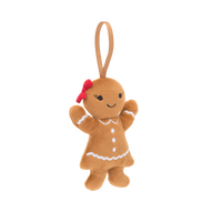 Thumbnail for JELLYCAT Festive Folly Gingerbread Ruby Ornament