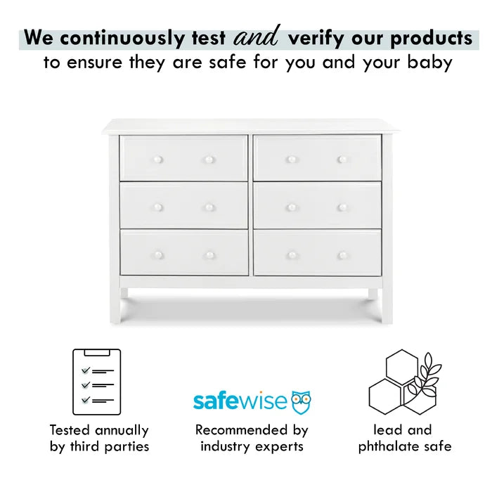 Commode double largeur 6 tiroirs DAVINCI Jayden