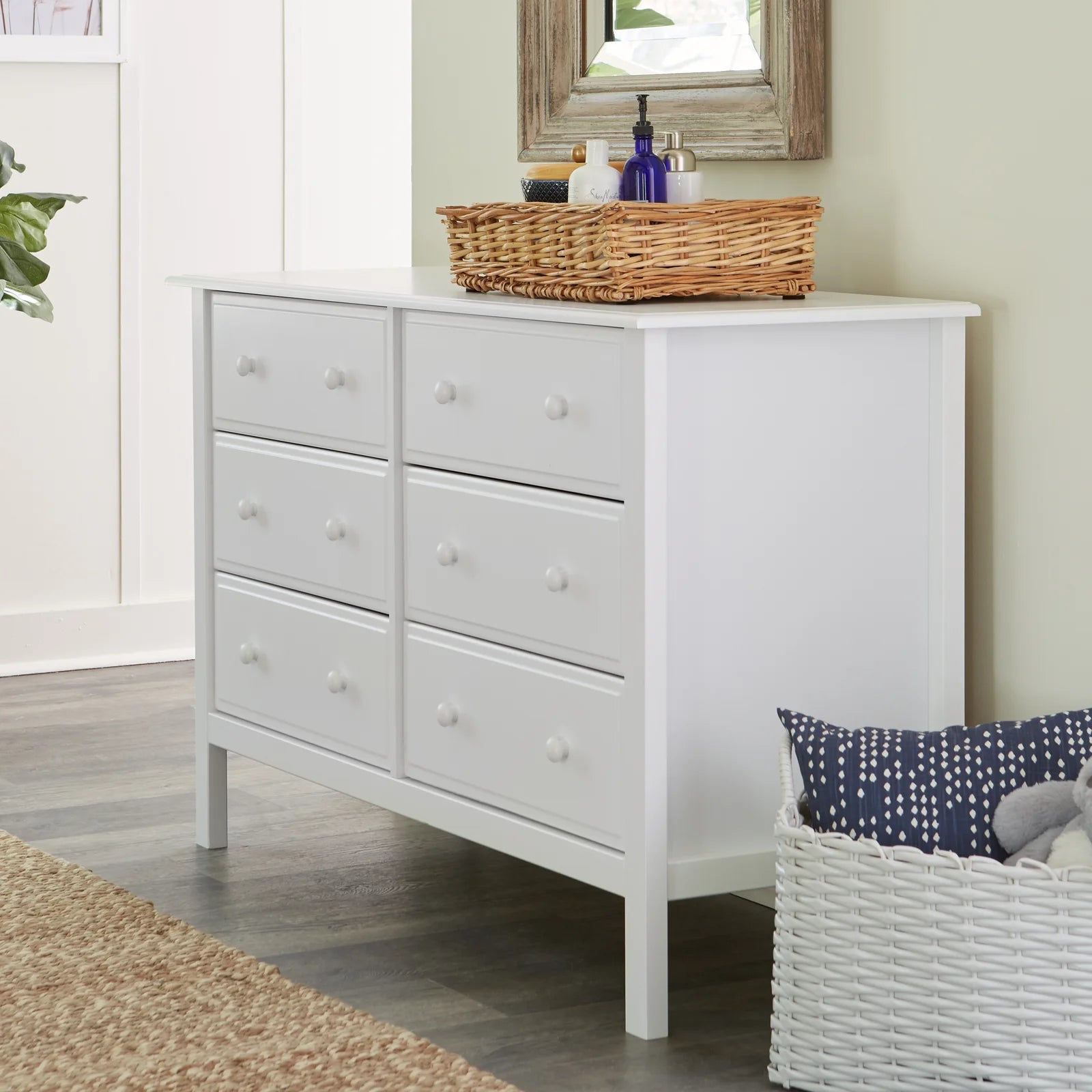 Commode double largeur 6 tiroirs DAVINCI Jayden