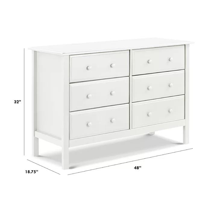 Commode double largeur 6 tiroirs DAVINCI Jayden