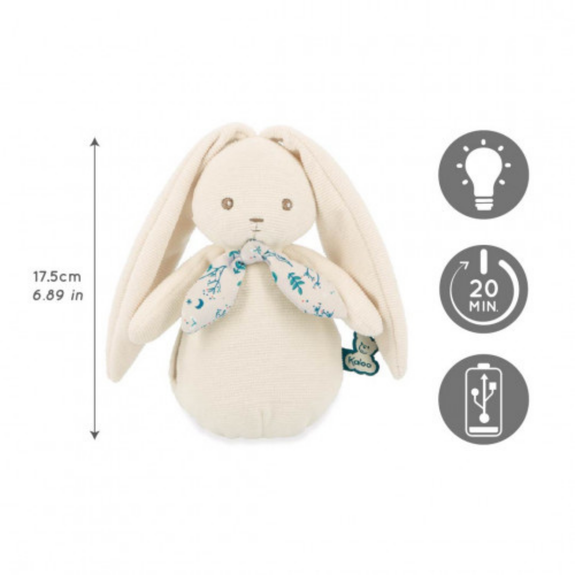 KALOO Cream Rabbit Nighlight Plush