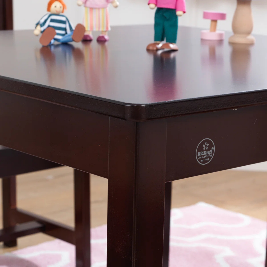 Ensemble de 4 chaises et table de ferme KIDCRAFT - Espresso