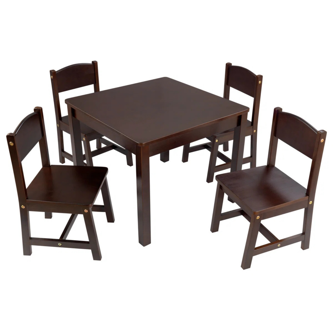 Ensemble de 4 chaises et table de ferme KIDCRAFT - Espresso