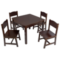 KIDCRAFT Farmhouse 4 Chairs And Table Set - Espresso