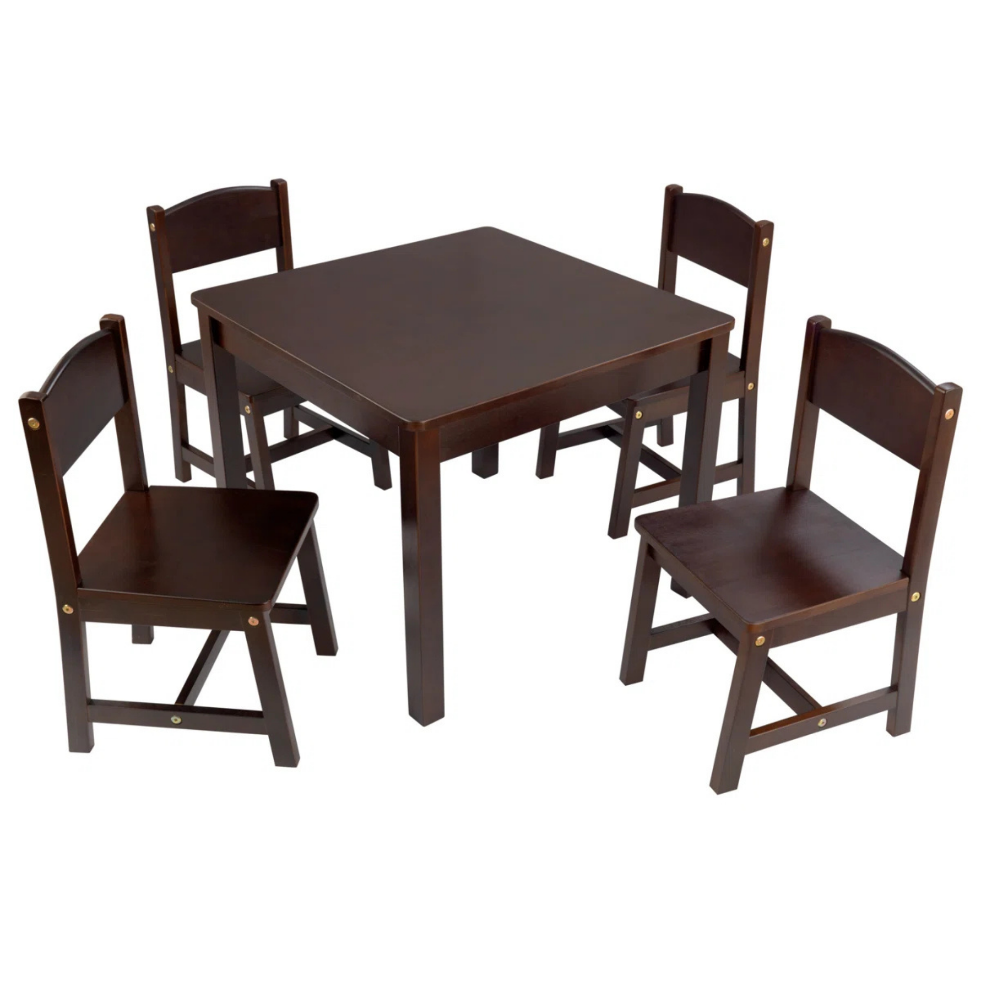 Ensemble de 4 chaises et table de ferme KIDCRAFT - Espresso