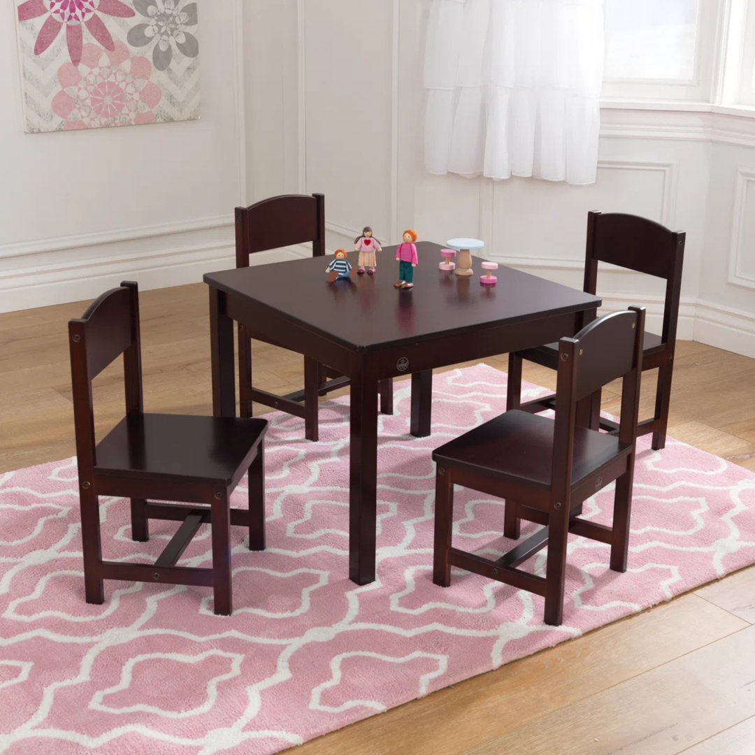 Ensemble de 4 chaises et table de ferme KIDCRAFT - Espresso