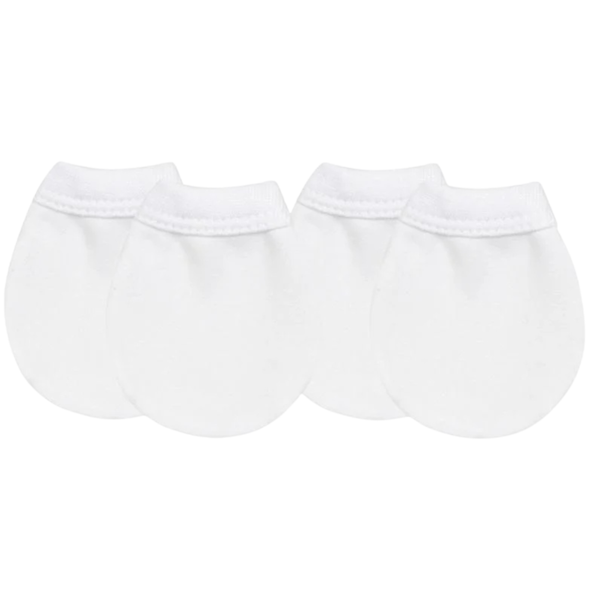 Kushies No-Scratch Mittens Jersey White / White