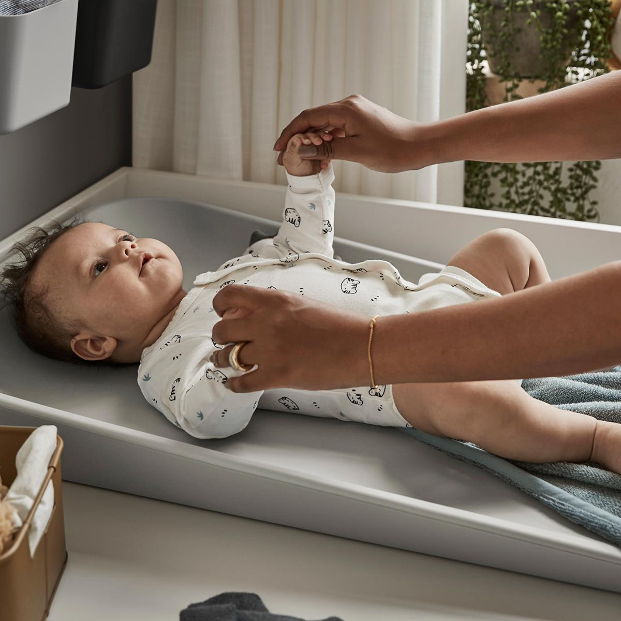 Surmatelas LEANDER pour matelas à langer - Pois Myrtille