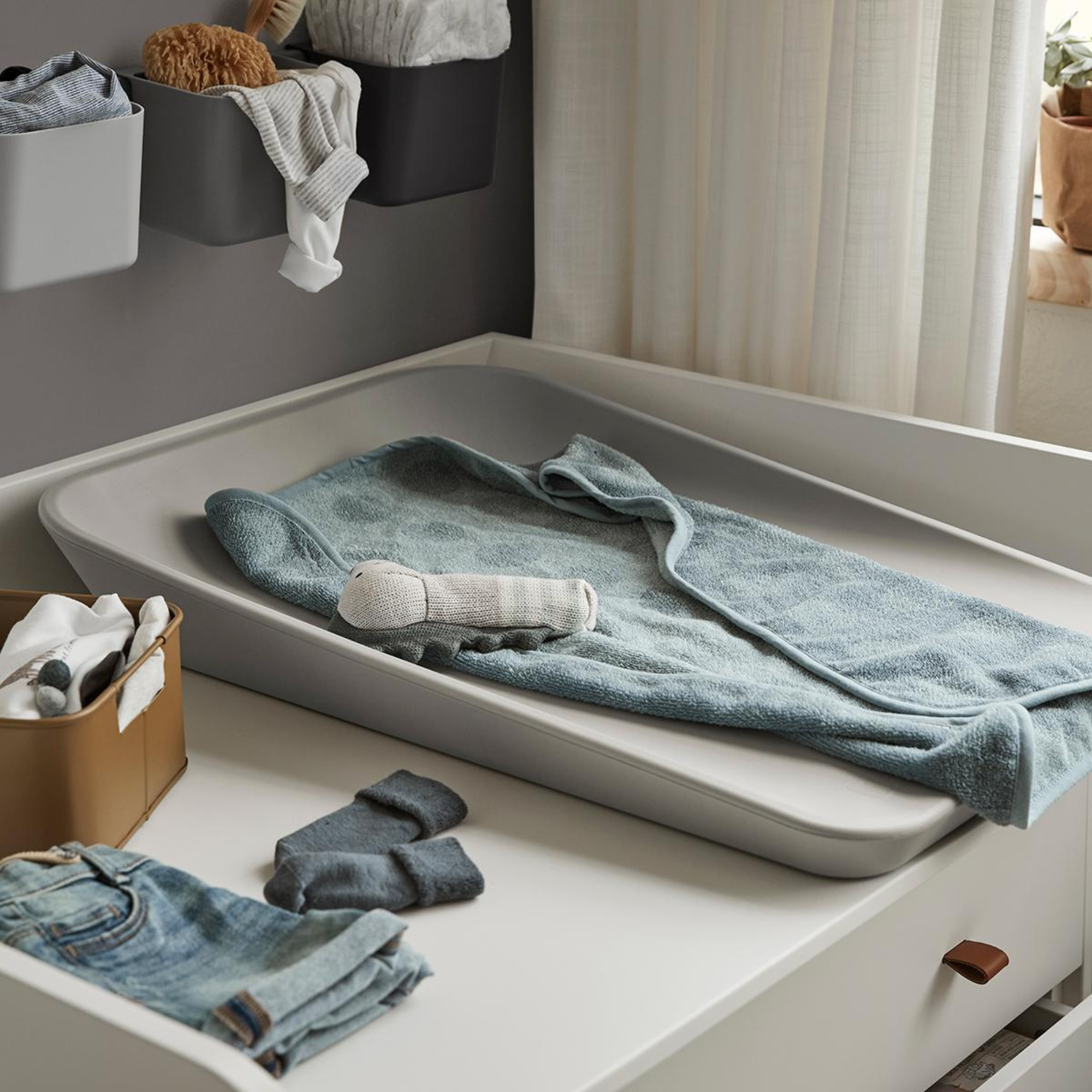 Surmatelas LEANDER pour matelas à langer - Pois Myrtille