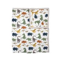 Thumbnail for LITTLE UNICORN Cotton Muslin Baby Blanket - Dino Friends