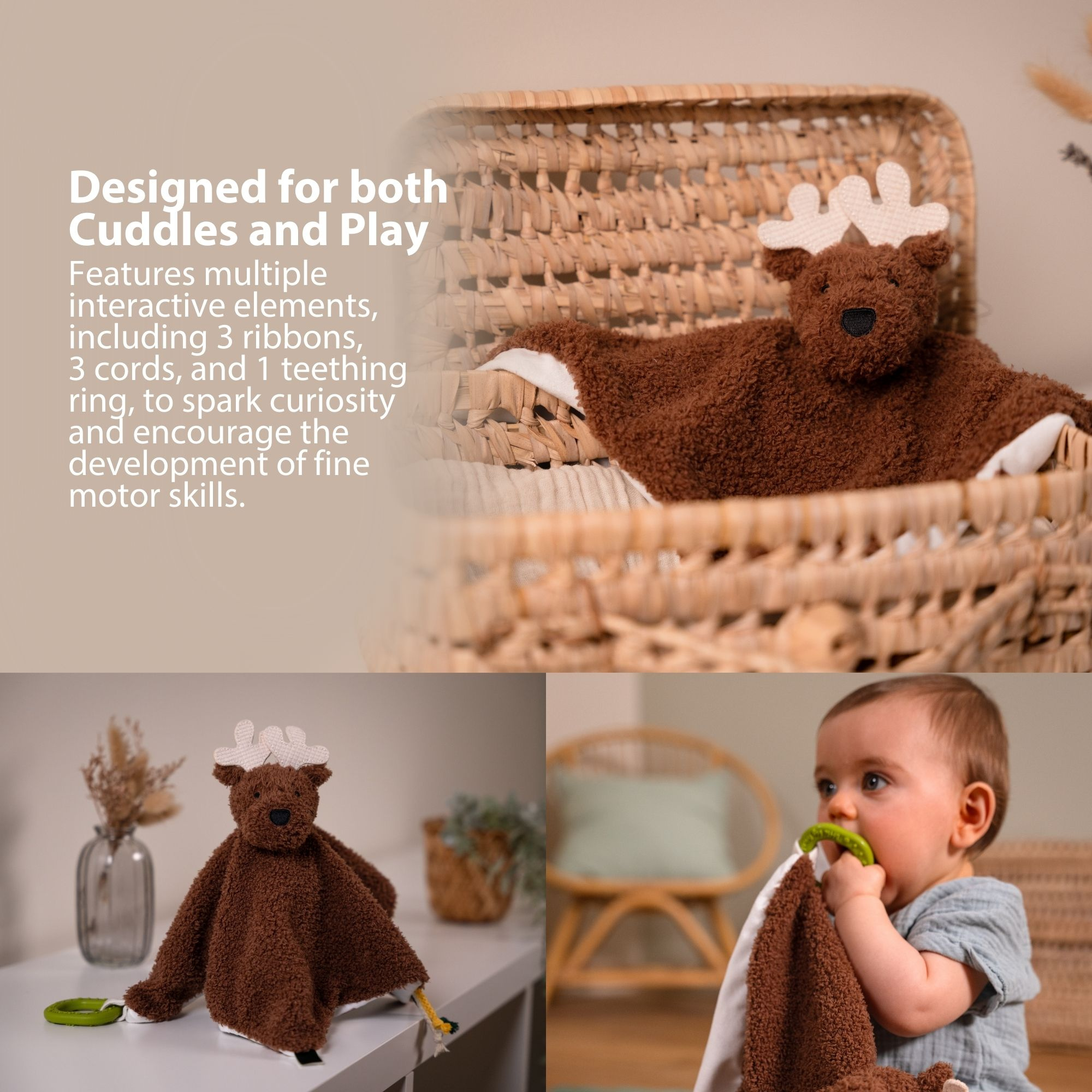 LITTLE BIG FRIENDS Baby Comforter - Bruce the Moose