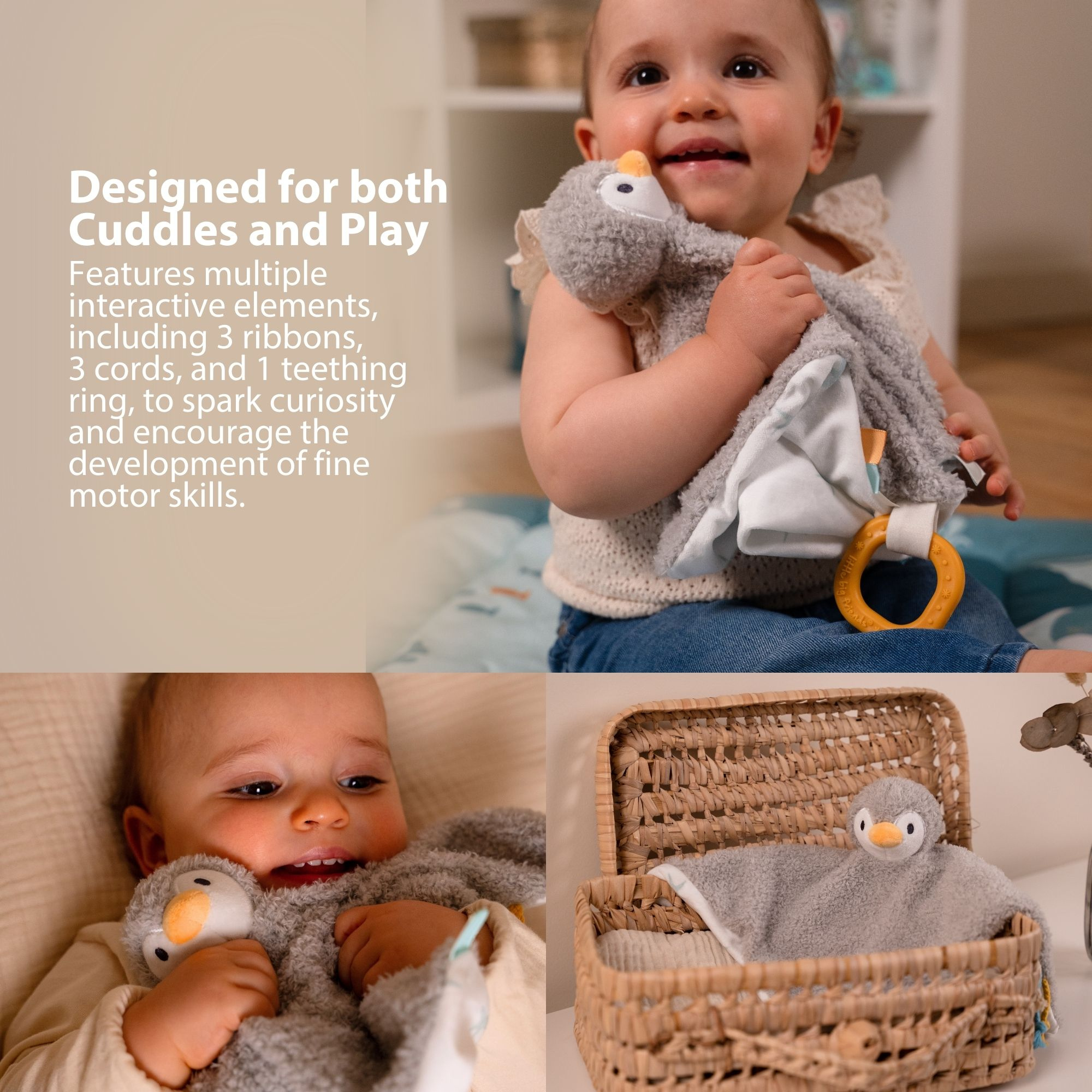Petits Grands Amis - Doudou pour bébé Martin le Pingouin