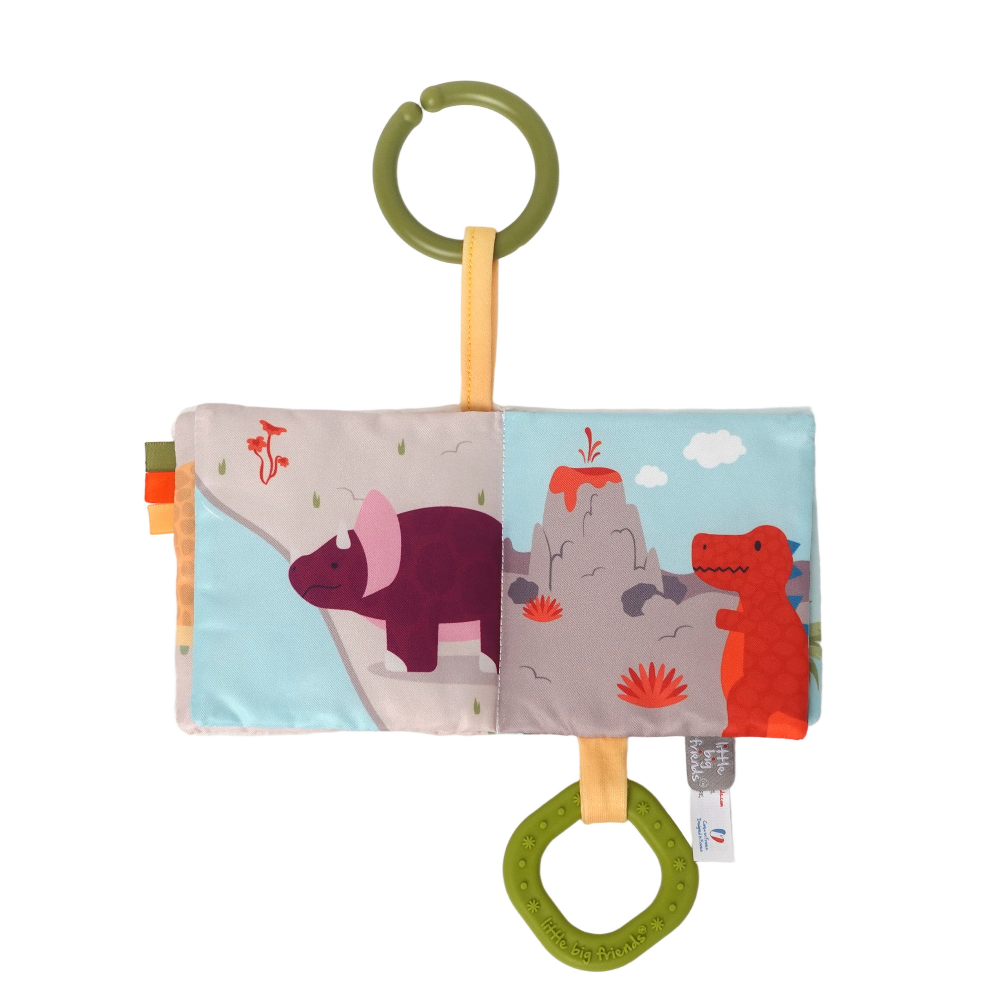 PETITS GRANDS AMIS Livre pour bébé tout doux - Dino