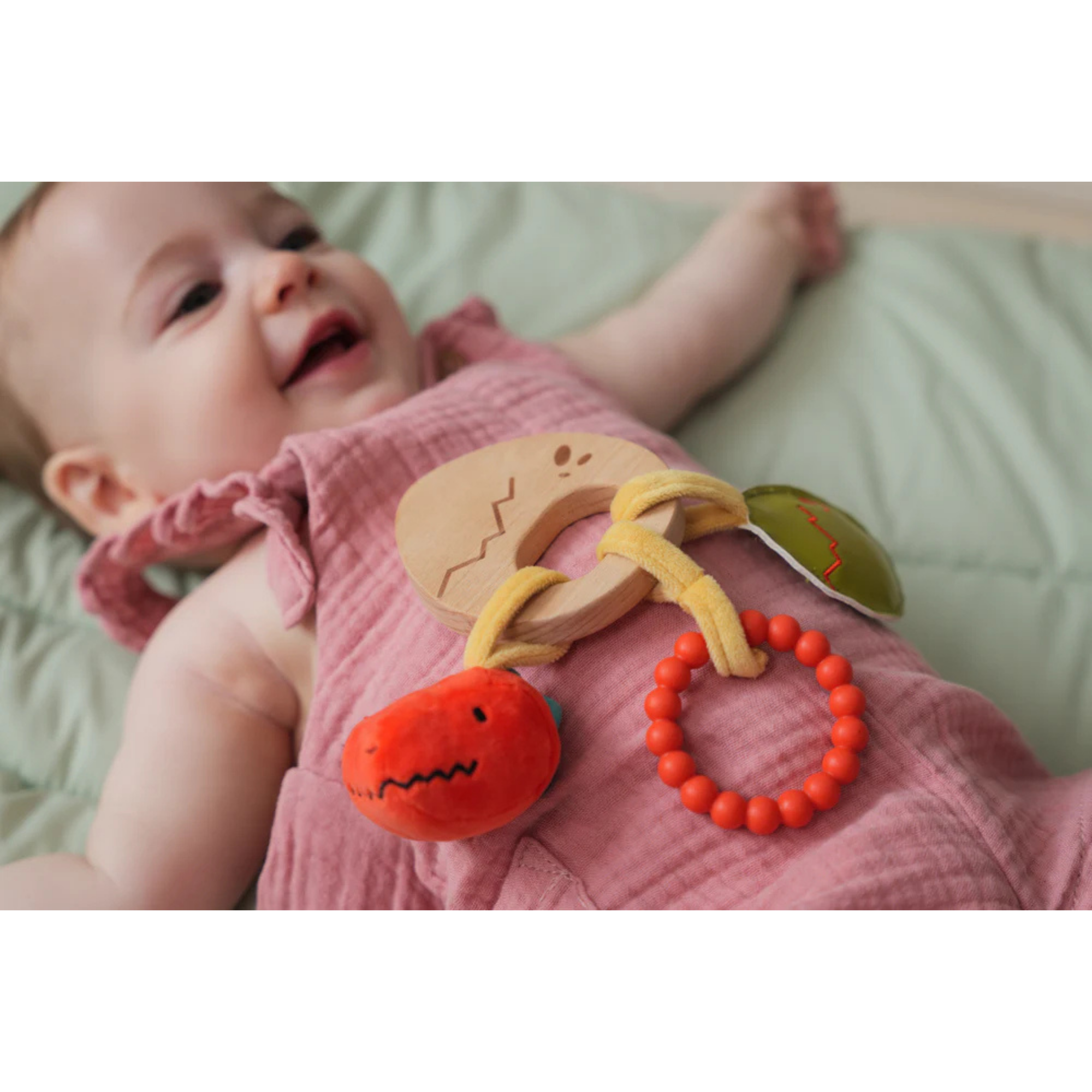 LITTLE BIG FRIENDS Wooden Rattle - Dino