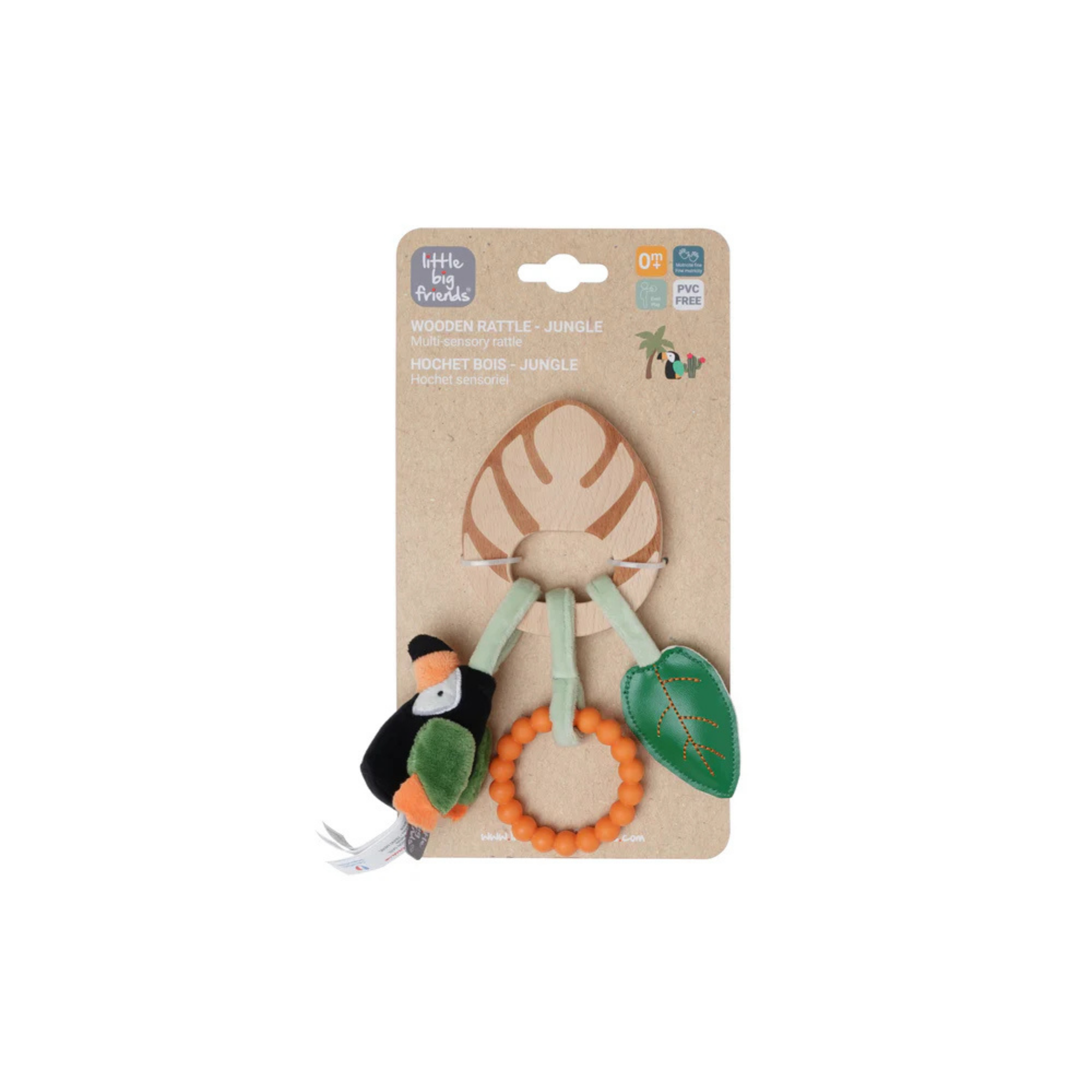 LITTLE BIG FRIENDS Wooden Rattle - Jungle
