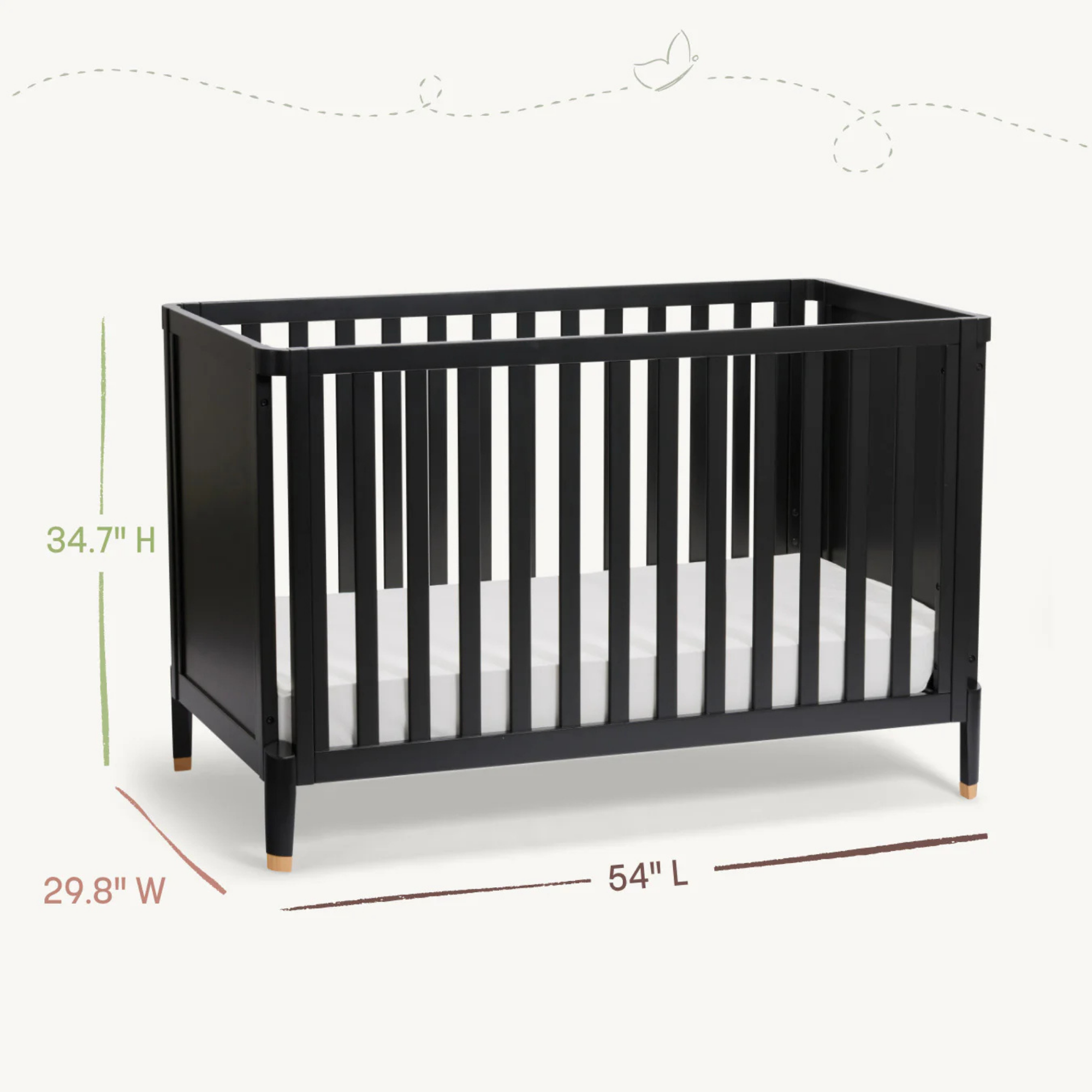 LITTLE SEEDS Aster 4-in-1 Convertible Crib