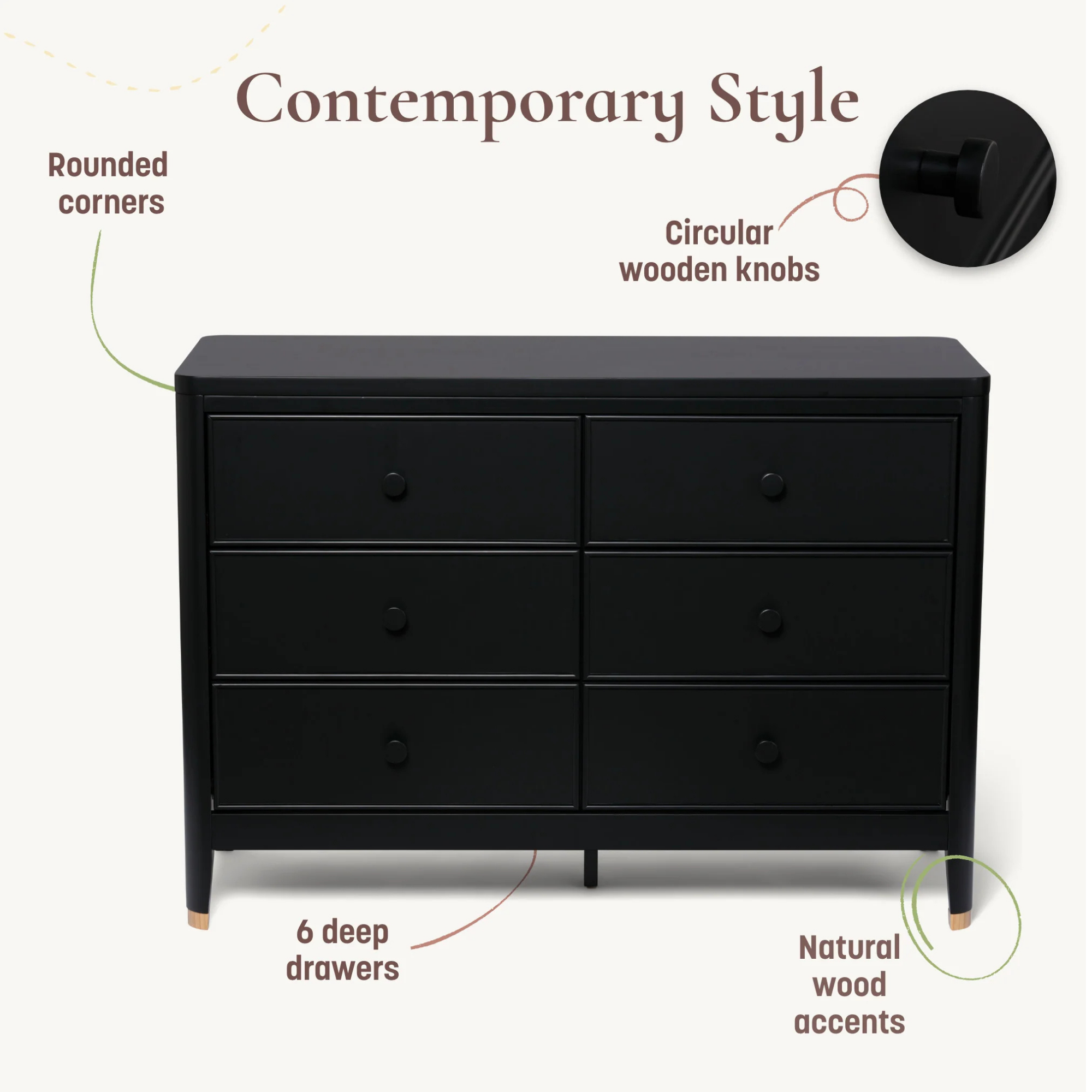LITTLE SEEDS Aster 6-Drawer Nursery Dresser