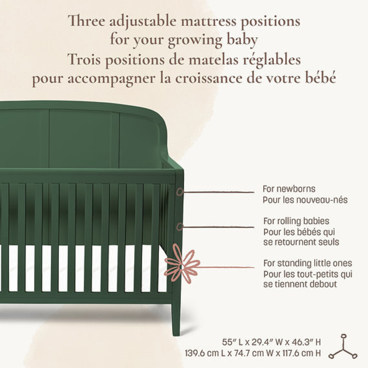 LITTLE SEEDS Briar 6-in-1 Convertible Crib