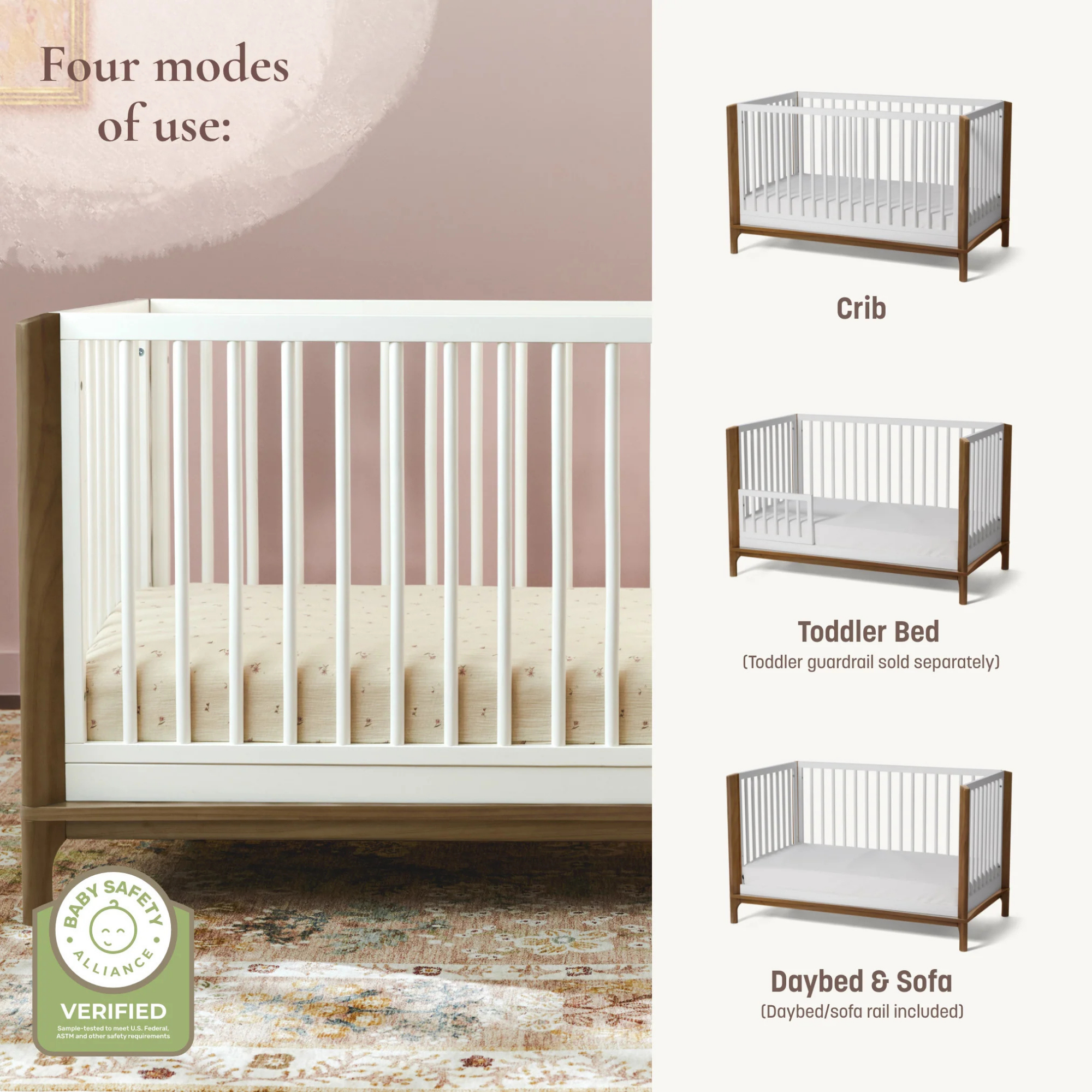 LITTLE SEEDS Laurel Island 4-in-1 Crib