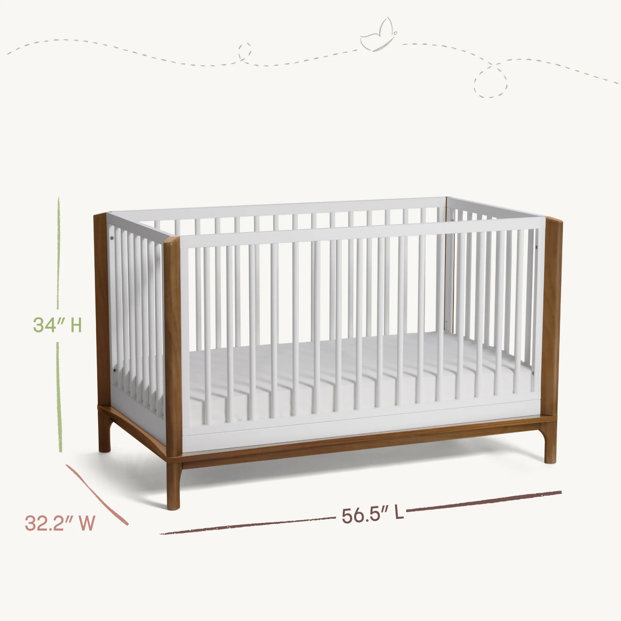 LITTLE SEEDS Laurel Island 4-in-1 Crib
