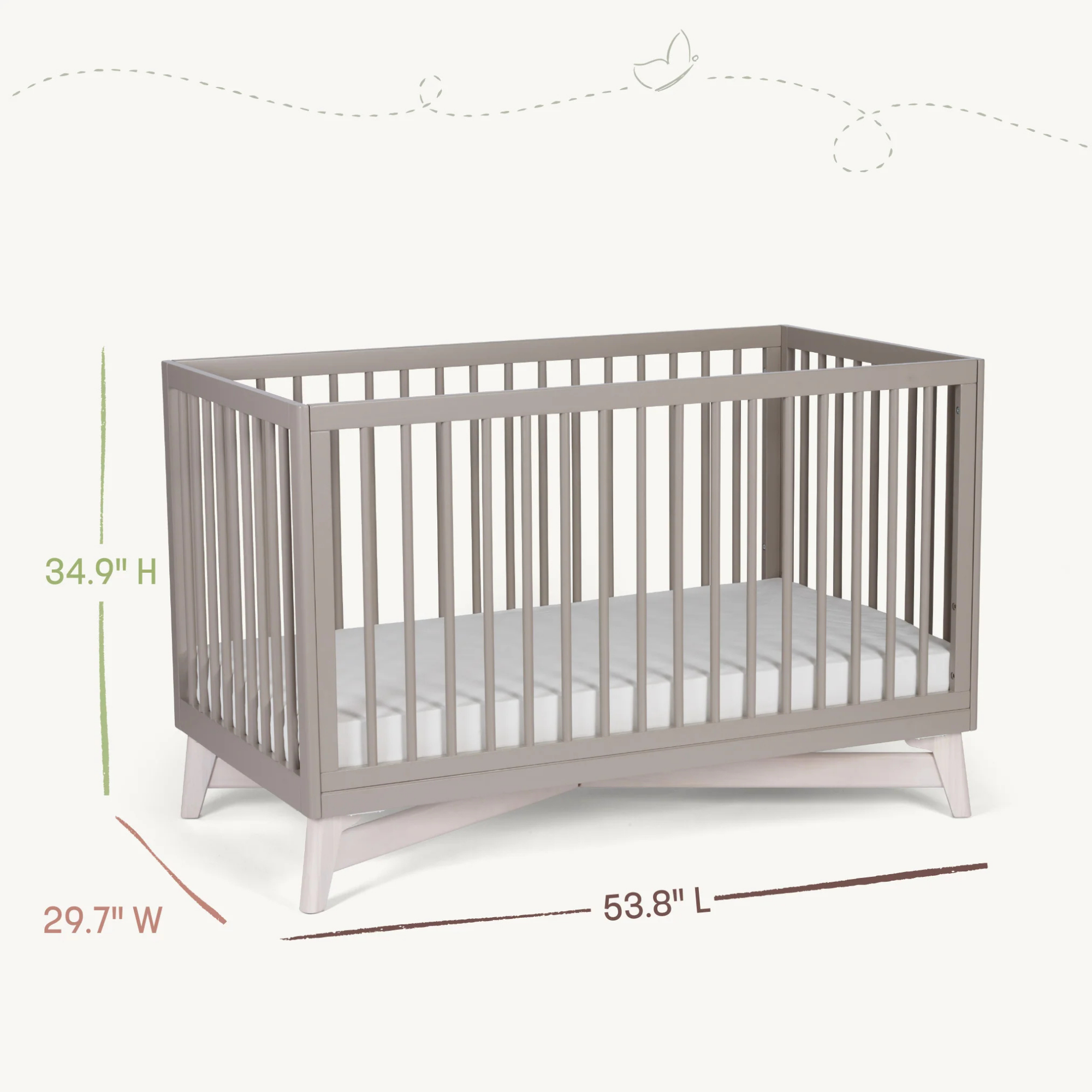 LITTLE SEEDS Pala 4-in-1 Convertible Crib