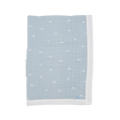 LITTLE UNICORN Cotton Muslin Baby Blanket - Blue Rainbow