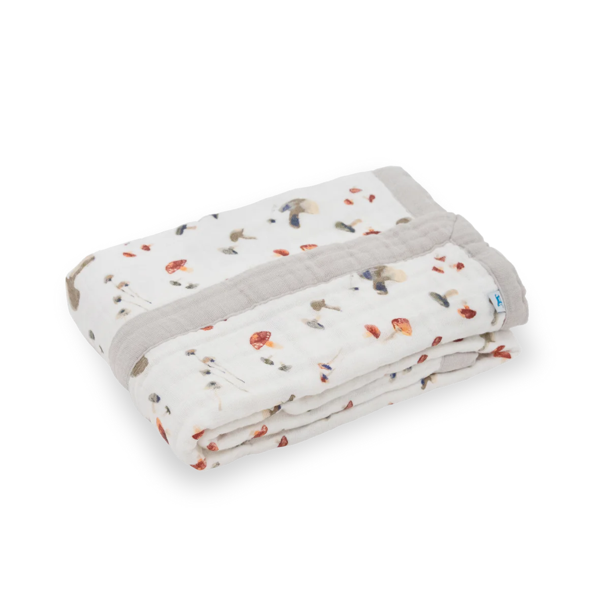 LITTLE UNICORN Cotton Muslin Baby Blanket - Mushrooms