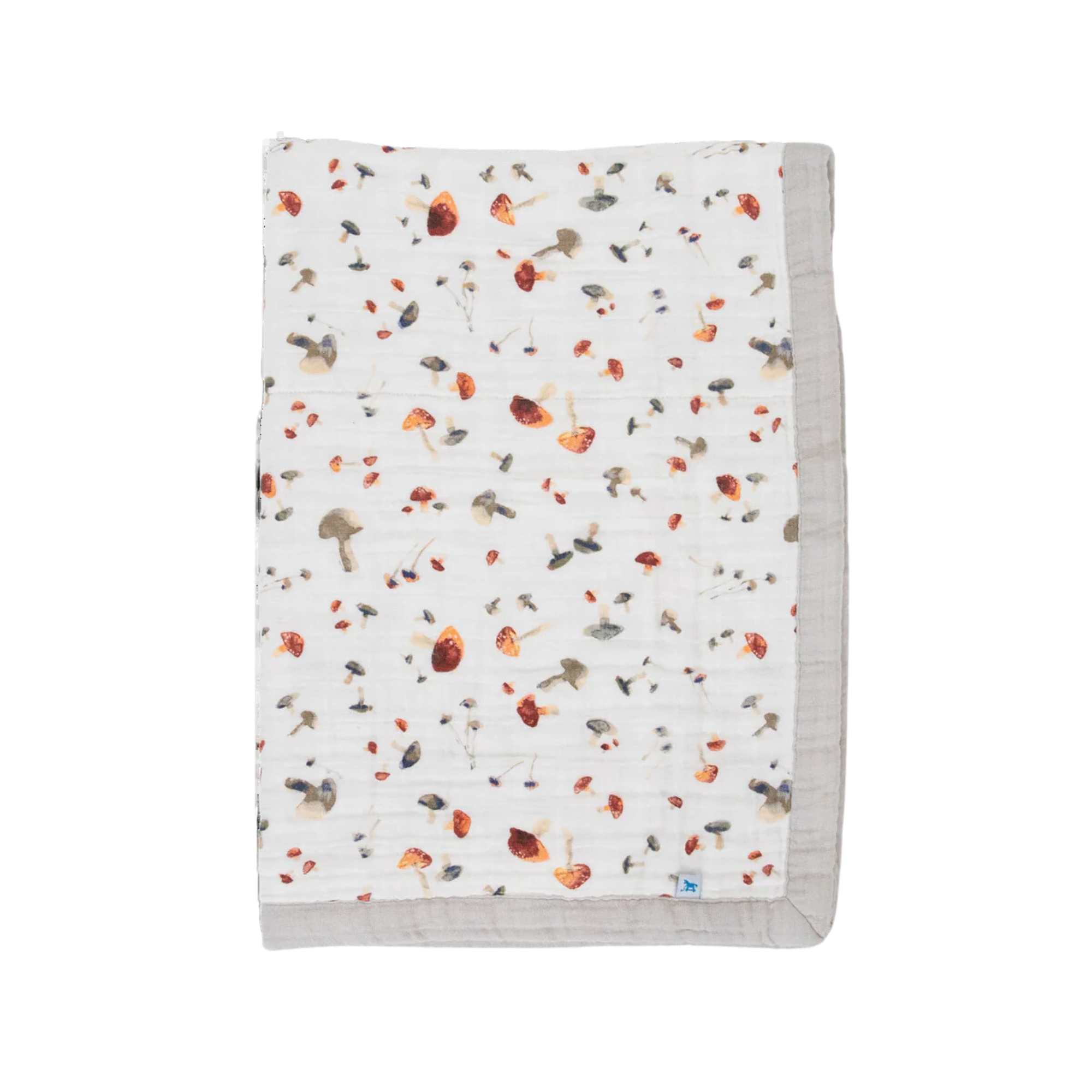 LITTLE UNICORN Cotton Muslin Baby Blanket - Mushrooms