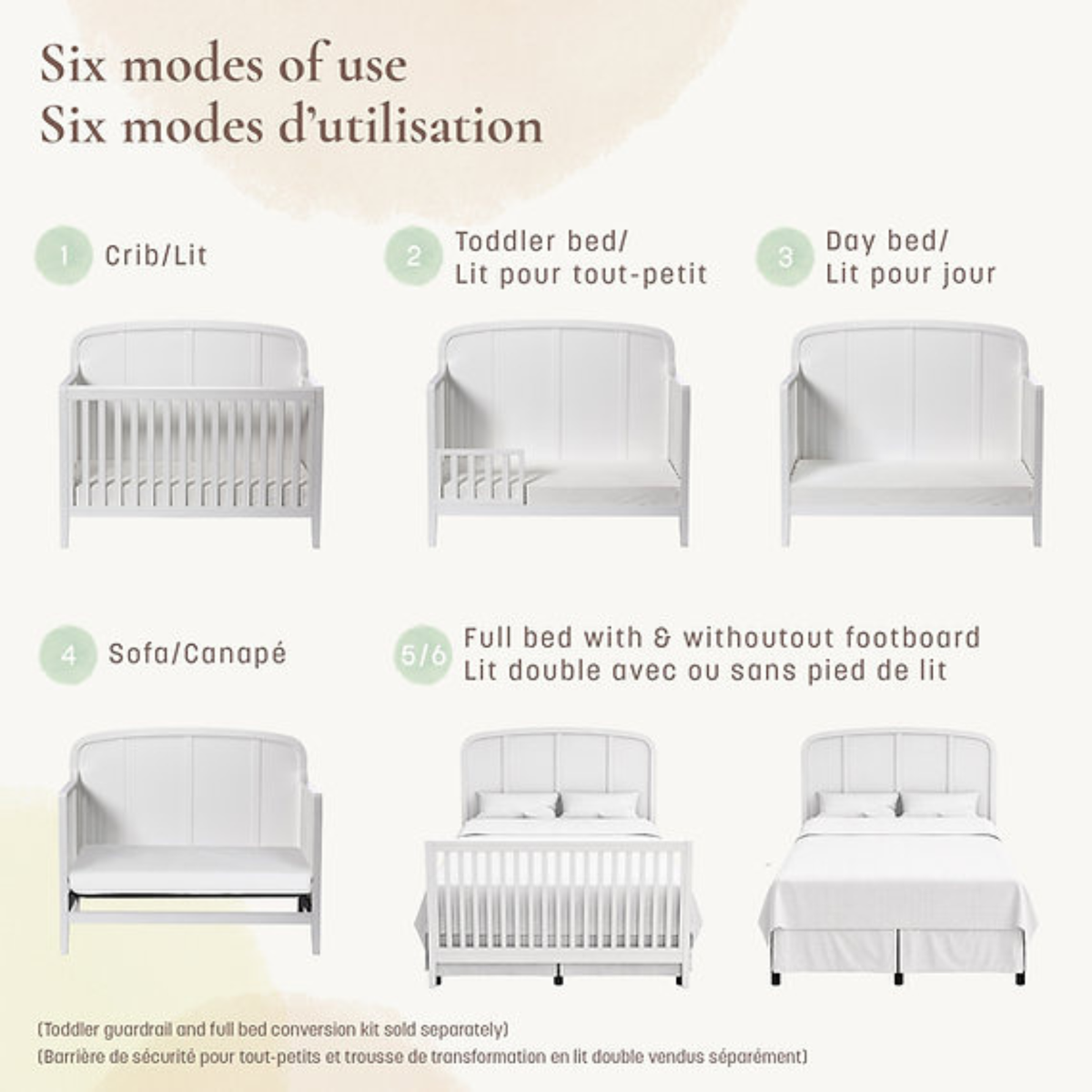 LITTLE SEEDS Briar 6-in-1 Convertible Crib