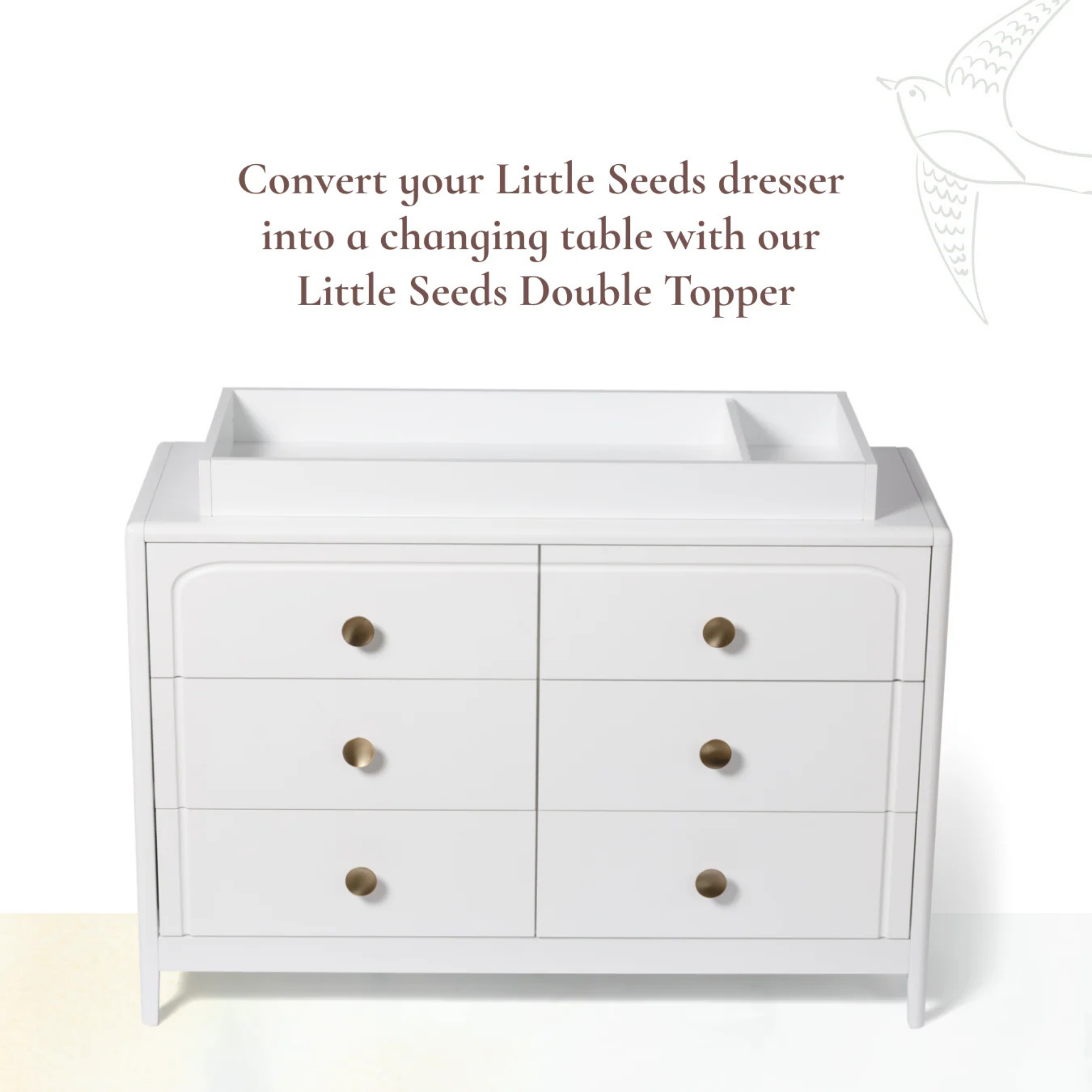 LITTLE SEEDS Laurel / Aster Dresser Topper Changing Tray