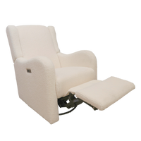 Thumbnail for LI'L ANGELS Alice Swivel Power Glider Recliner - Cream Boucle