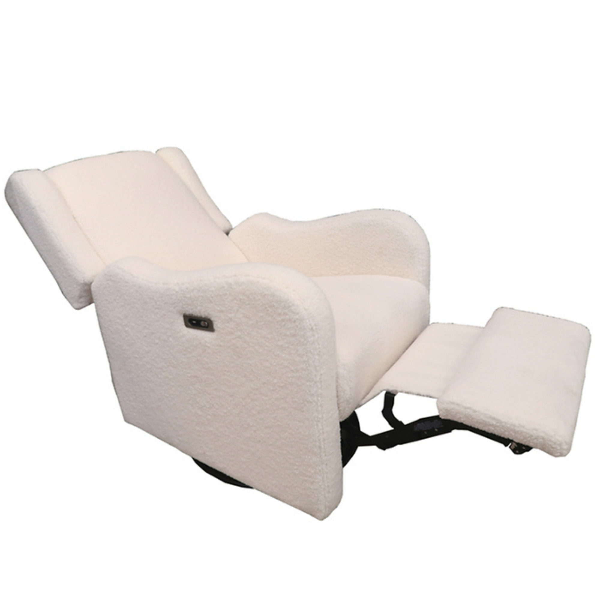 LI'L ANGELS Alice Swivel Power Glider Recliner - Cream Boucle