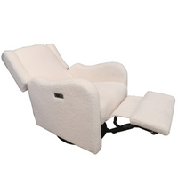 Thumbnail for LI'L ANGELS Alice Swivel Power Glider Recliner - Cream Boucle